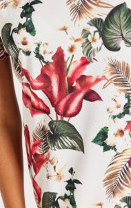 SikSilk Retro Tropics T-Shirt Dress - Ecru sold by Siksilk