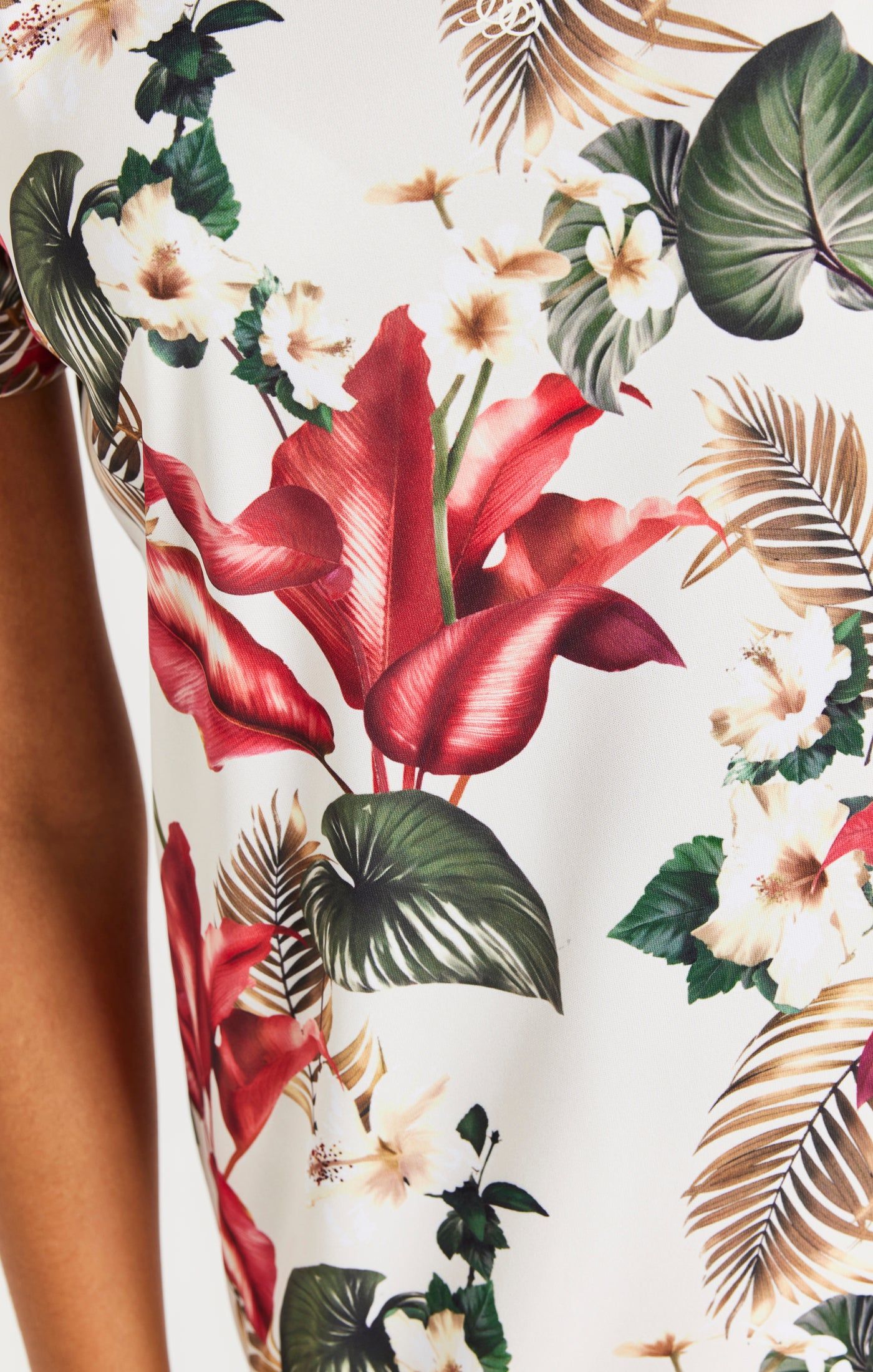 SikSilk Retro Tropics T-Shirt Dress - Ecru sold by Siksilk product image thumbnail 2