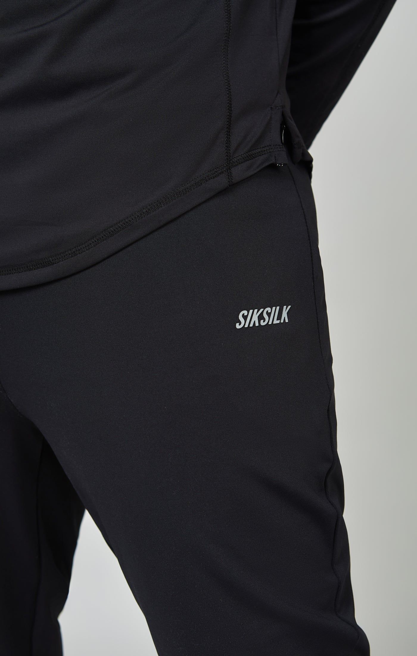 Black Sports Muscle Fit Track Pant sold by Siksilk product image thumbnail 6