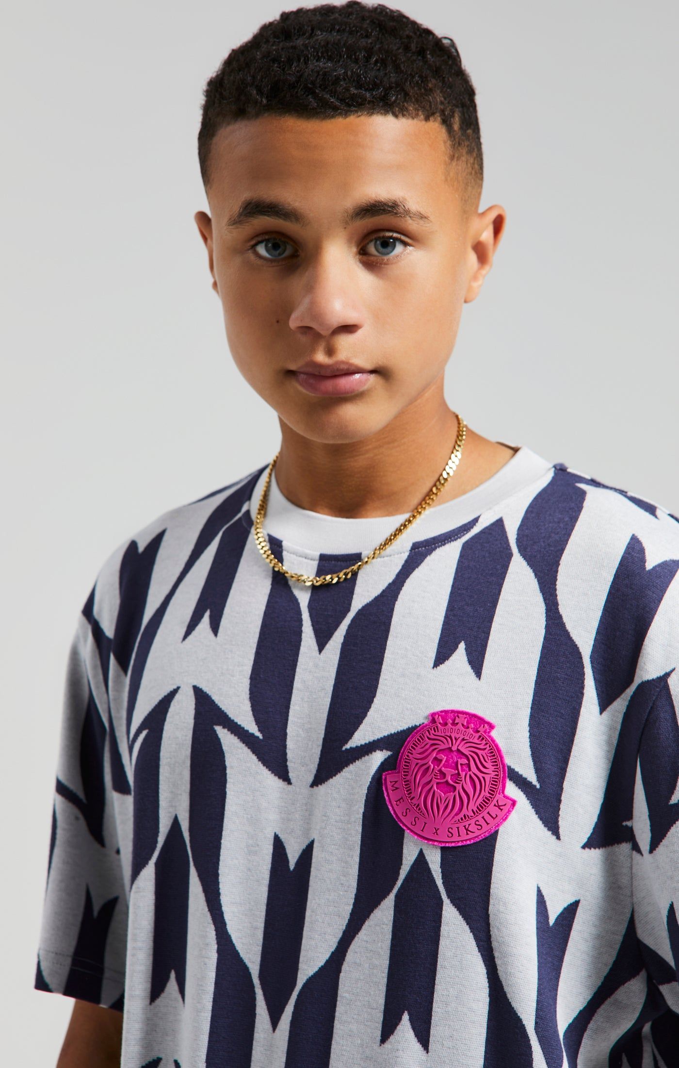 Boys Messi x SikSilk Ecru Monogram T-Shirt sold by Siksilk product image thumbnail 2