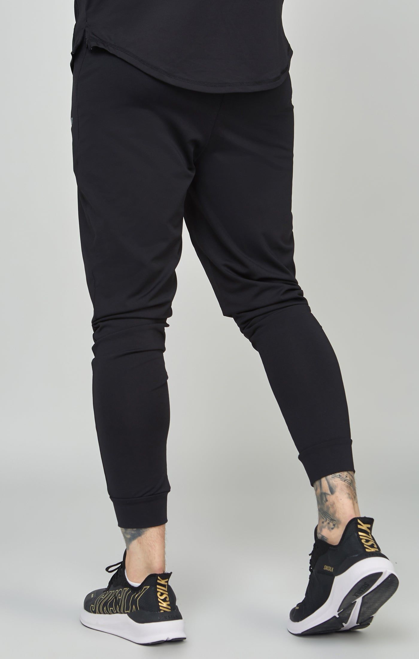 Black Sports Muscle Fit Track Pant sold by Siksilk product image thumbnail 4