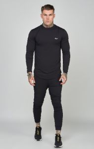Black Sports Muscle Fit Track Pant sold by Siksilk