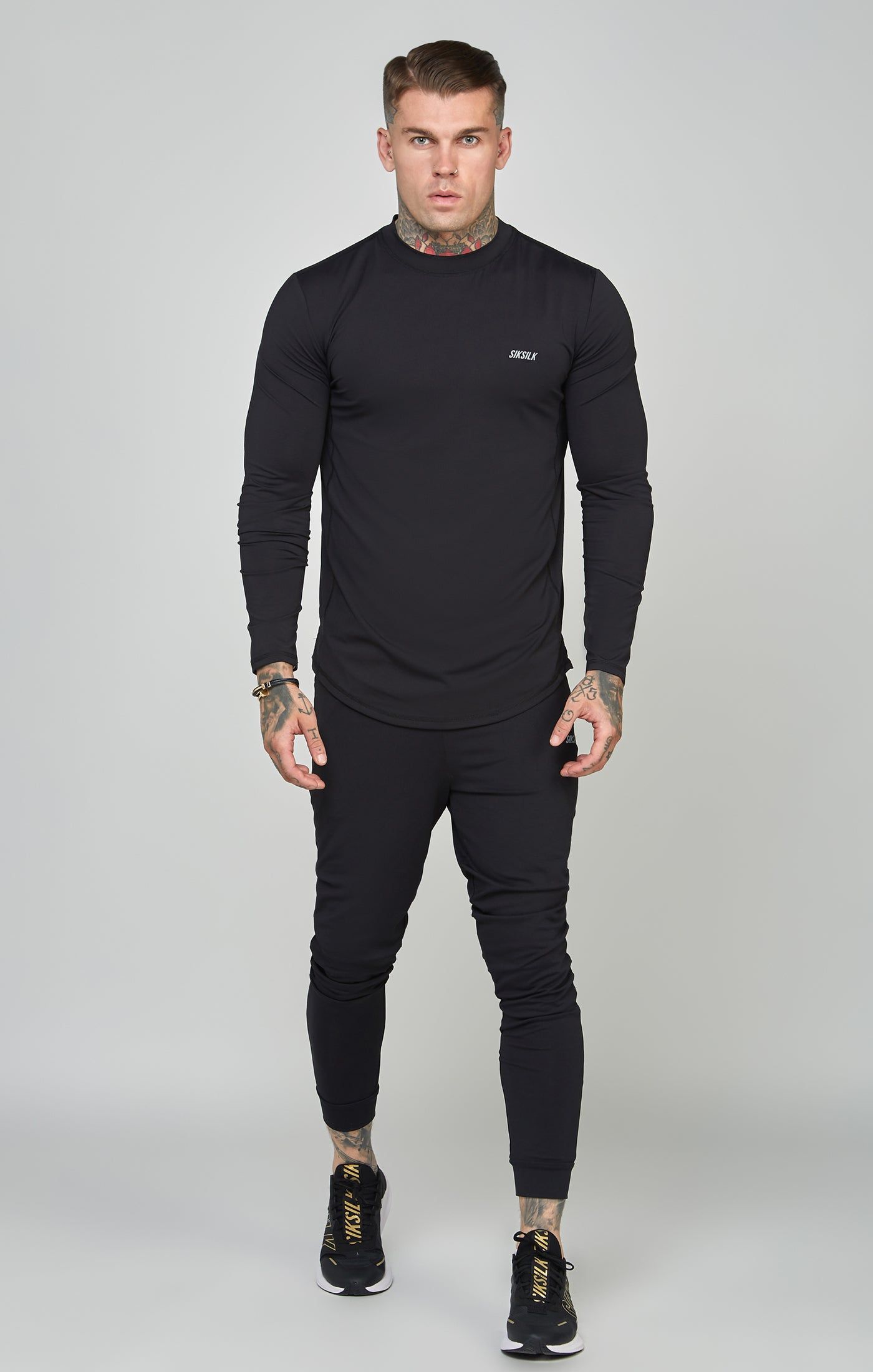 Black Sports Muscle Fit Track Pant sold by Siksilk product image thumbnail 3