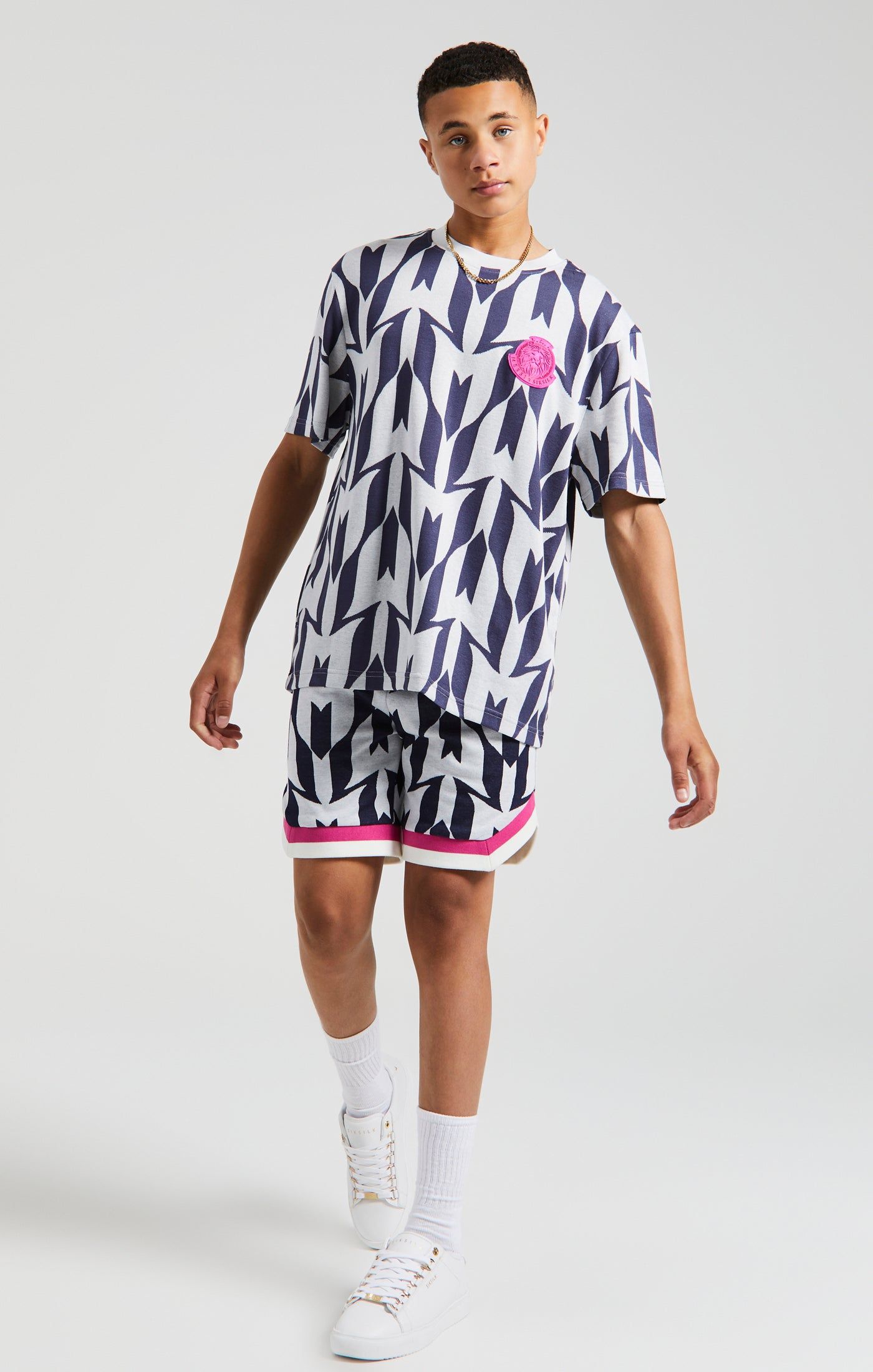 Boys Messi x SikSilk Ecru Monogram T-Shirt sold by Siksilk product image thumbnail 4