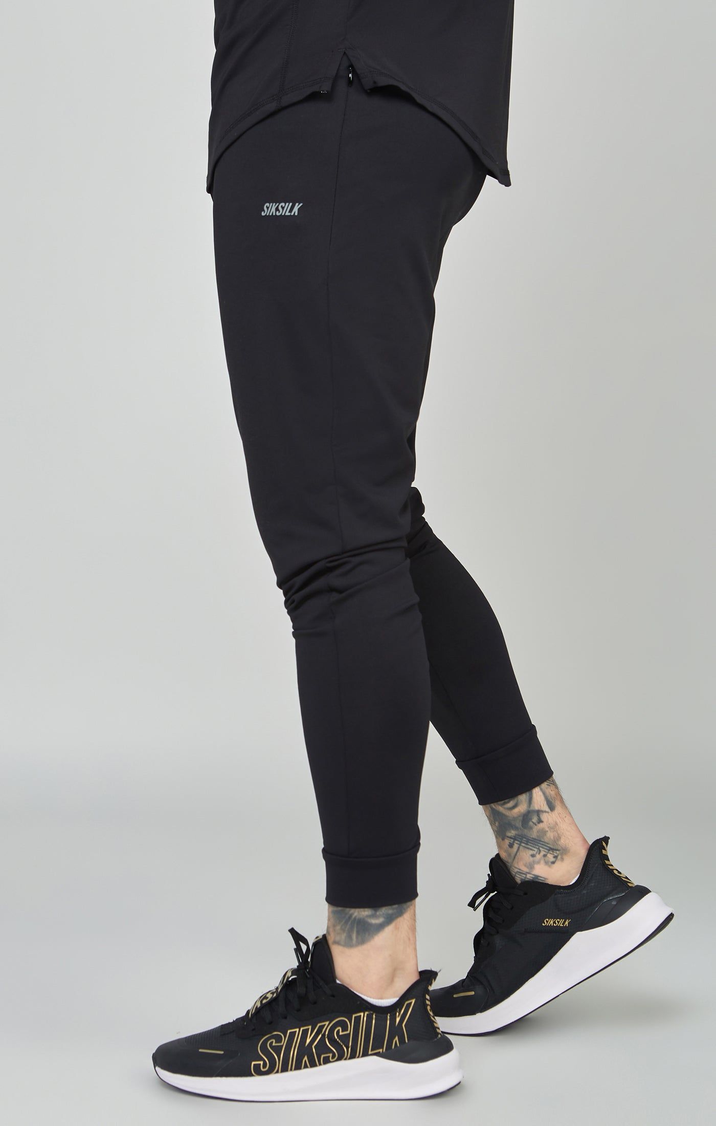 Black Sports Muscle Fit Track Pant sold by Siksilk product image thumbnail 2