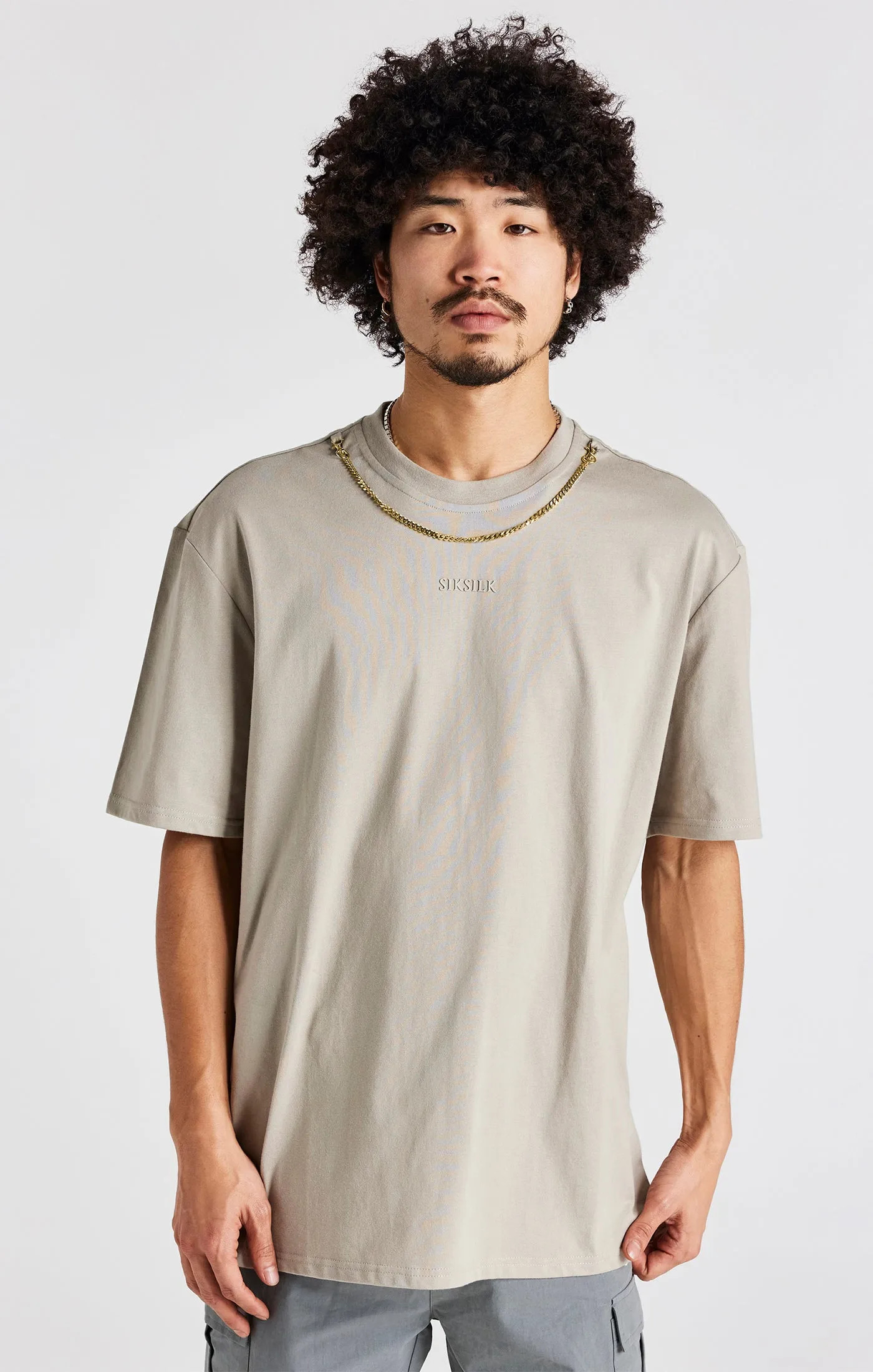 Beige Oversized Chain T-Shirt sold by Siksilk product image thumbnail 2