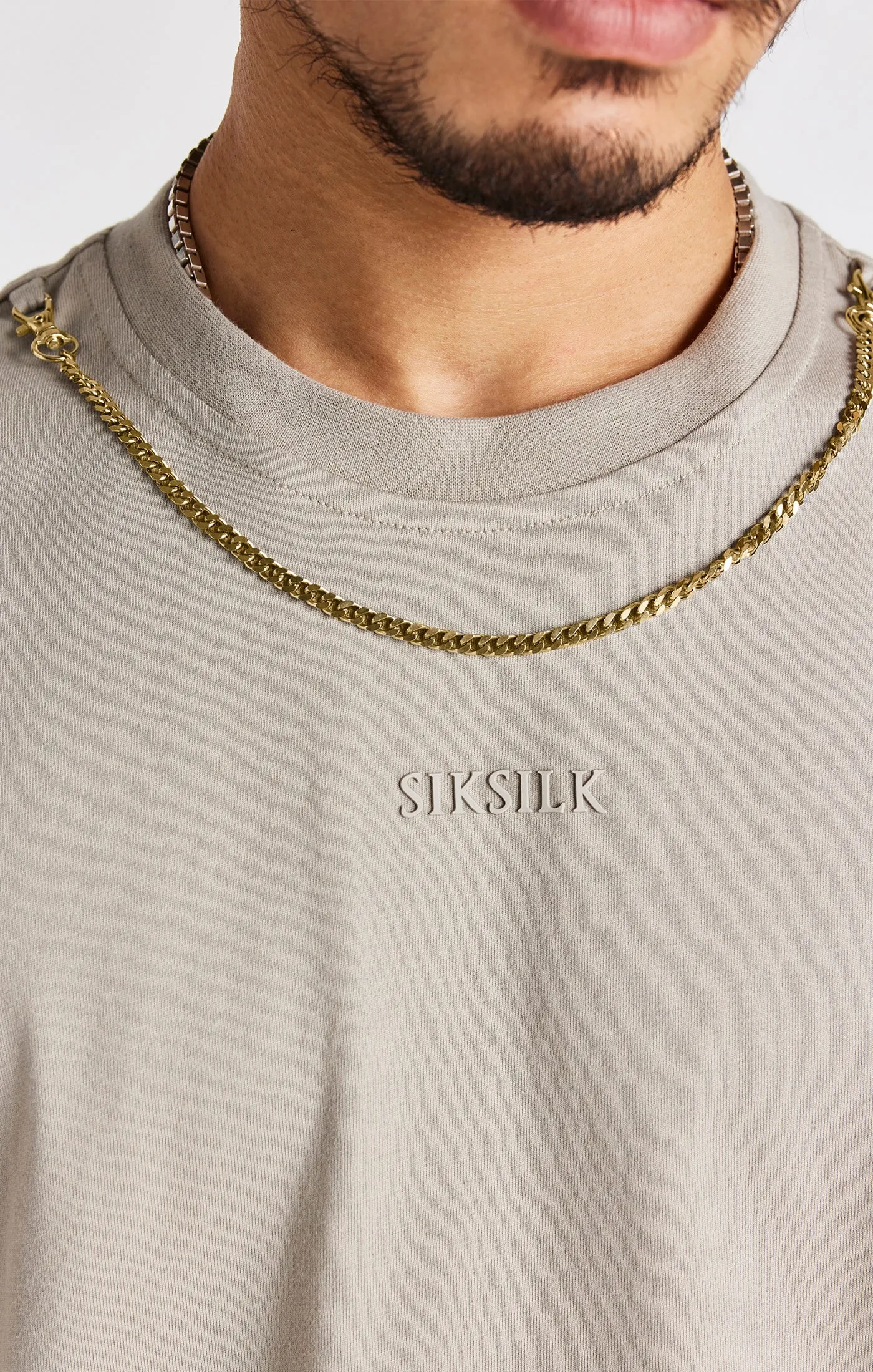 Beige Oversized Chain T-Shirt sold by Siksilk product image thumbnail 3