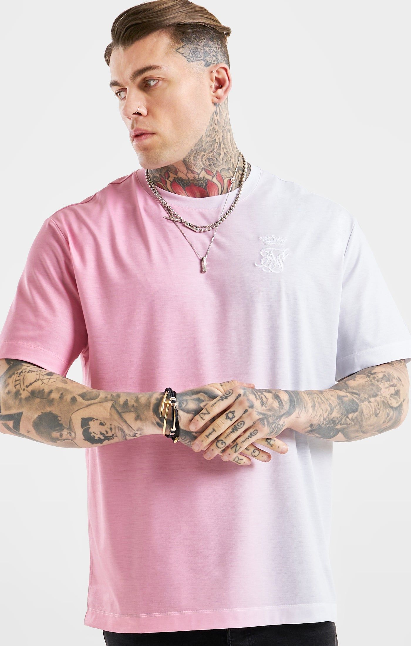 Messi x SikSilk Pink Oversized Fade T-Shirt sold by Siksilk