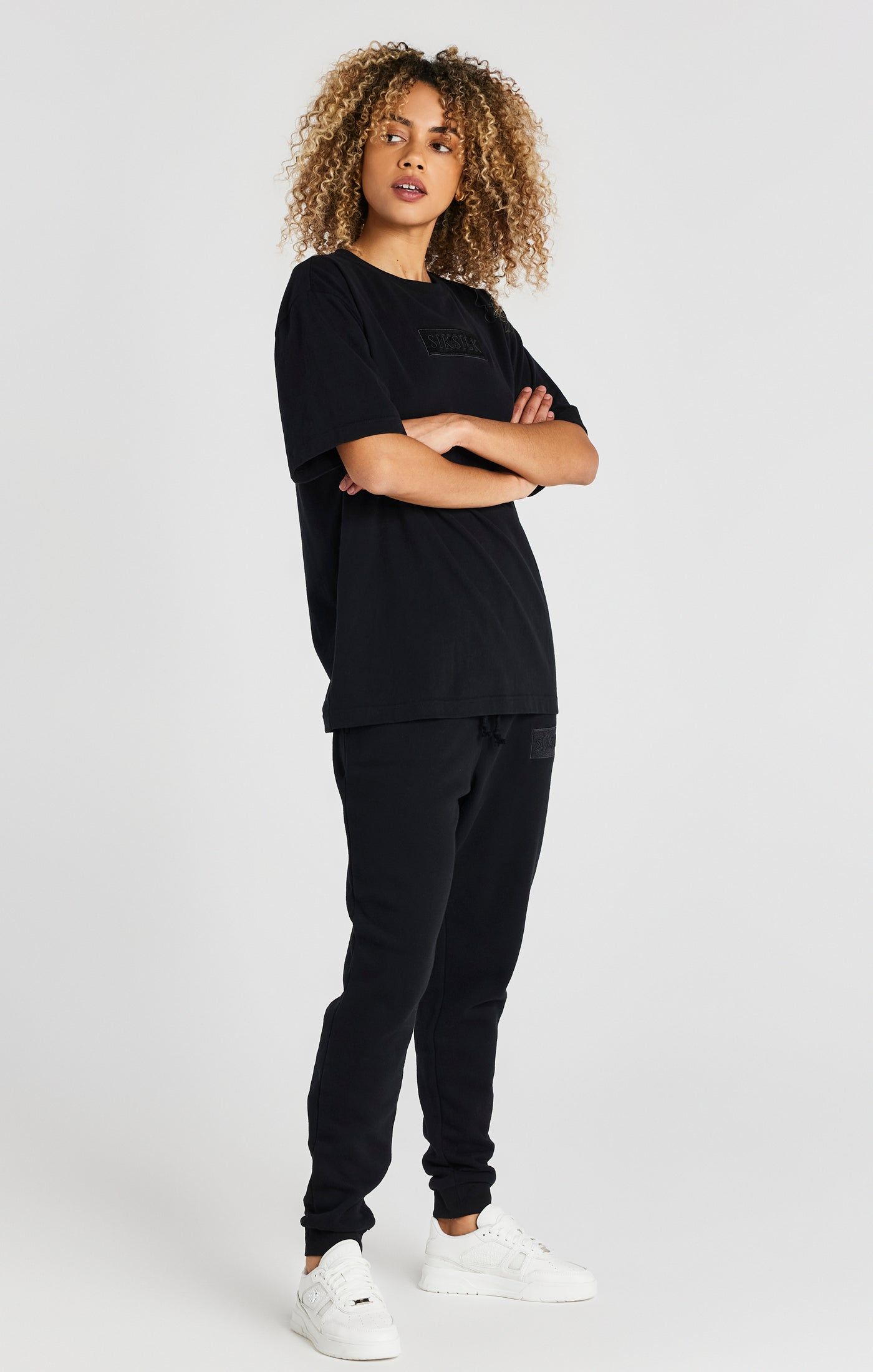 Black Relaxed Fit Cuffed Jogger sold by Siksilk product image thumbnail 6