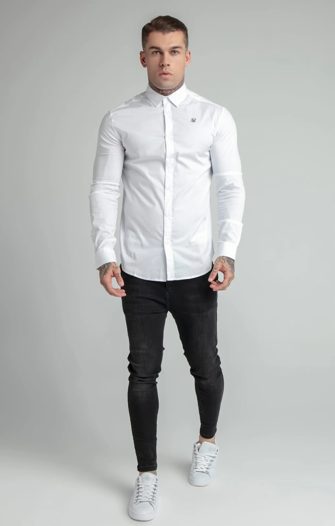 SikSilk L/S Standard Collar Shirt - White sold by Siksilk product image thumbnail 5