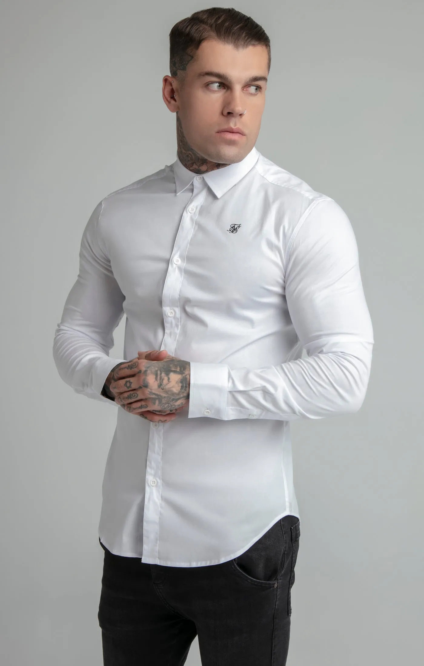 SikSilk L/S Standard Collar Shirt - White sold by Siksilk product image thumbnail 2