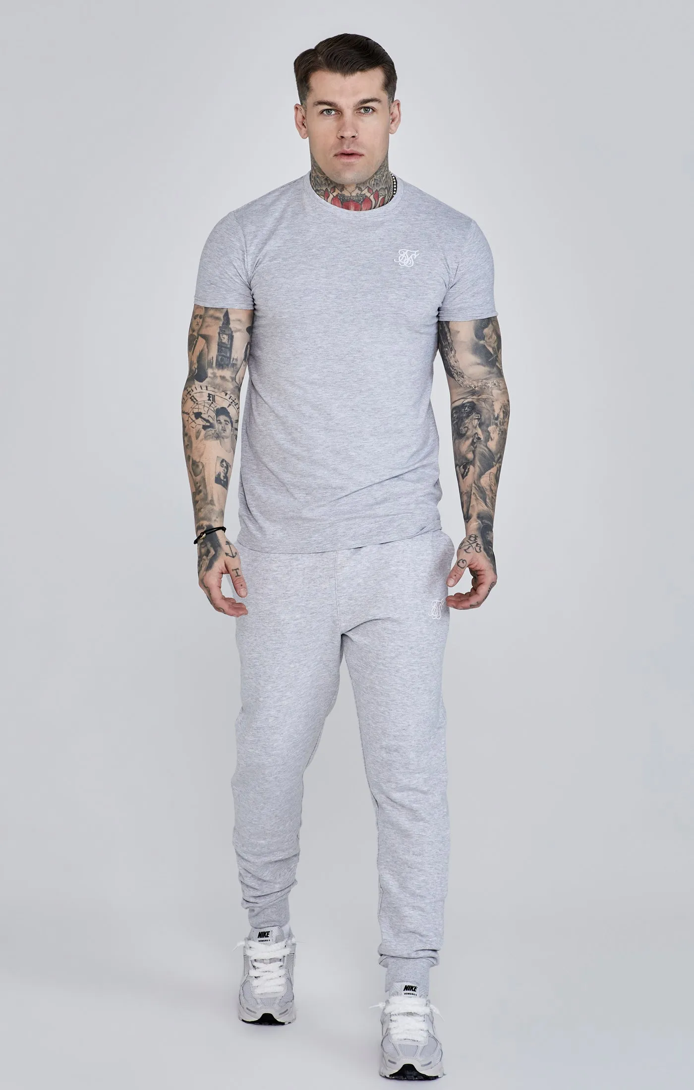 Grey Marl Essentials Joggers sold by Siksilk product image thumbnail 2