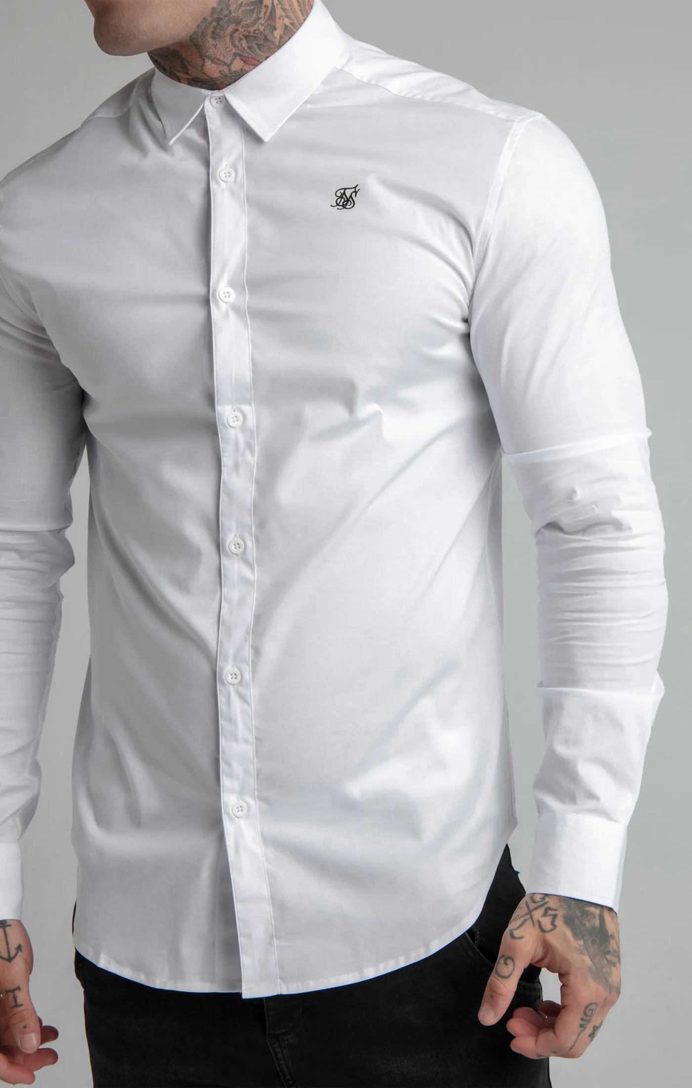 SikSilk L/S Standard Collar Shirt - White sold by Siksilk product image thumbnail 3