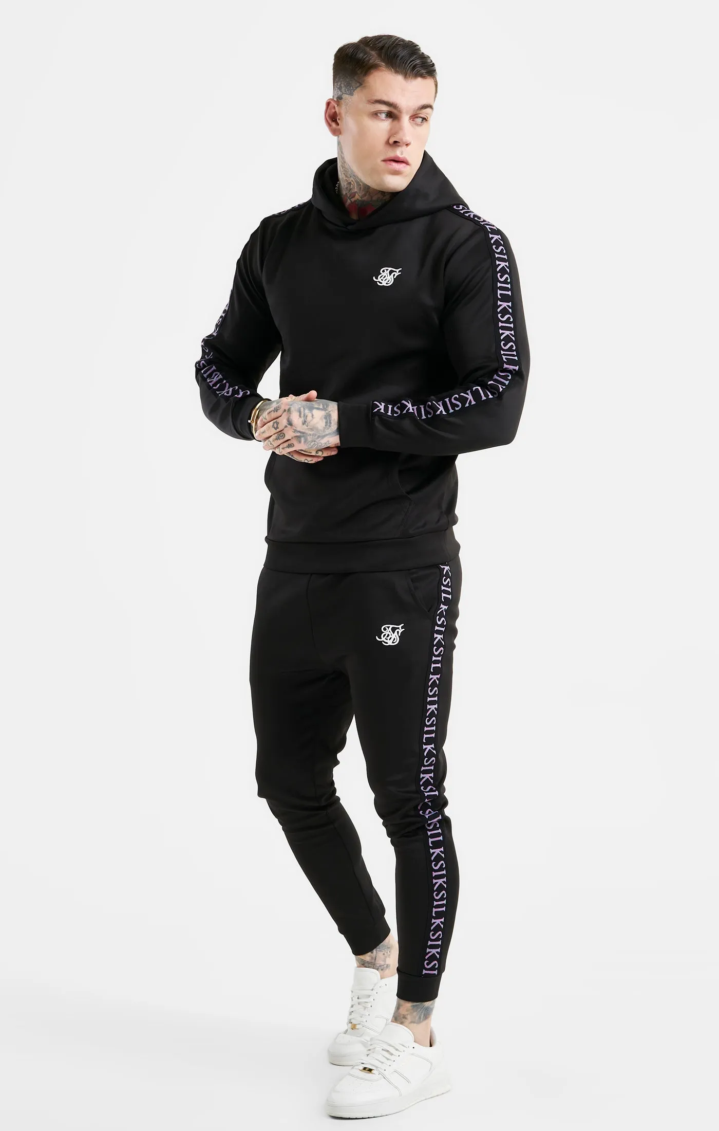 Black Taped Overhead Hoodie sold by Siksilk product image thumbnail 4