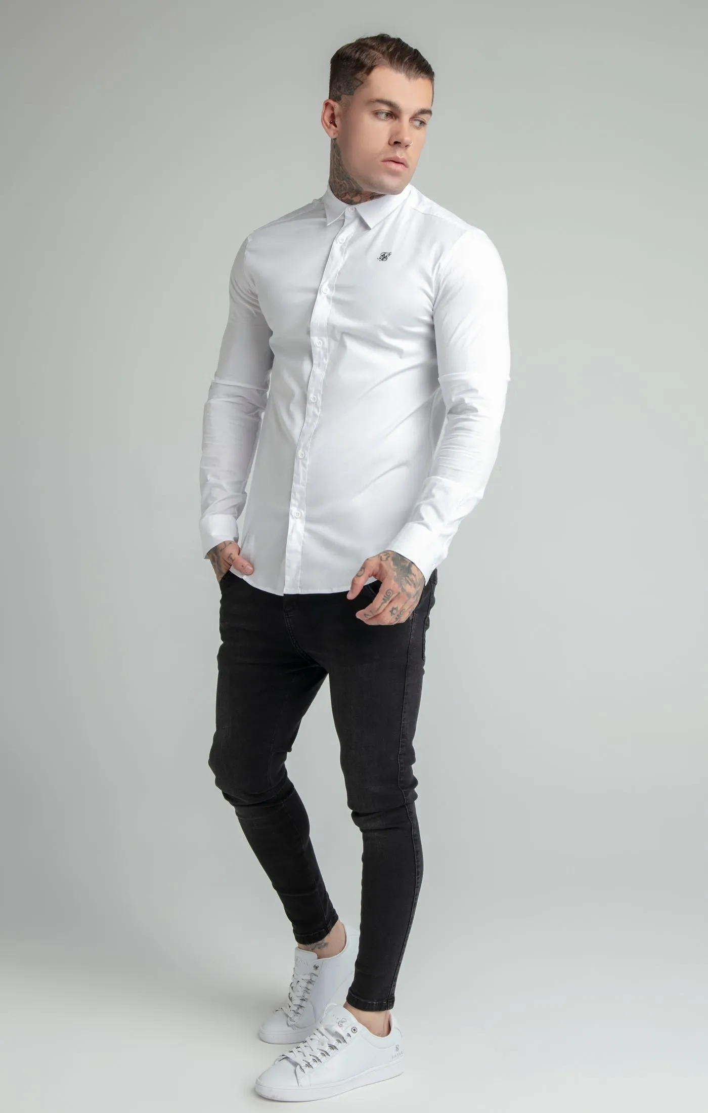 SikSilk L/S Standard Collar Shirt - White sold by Siksilk product image thumbnail 4