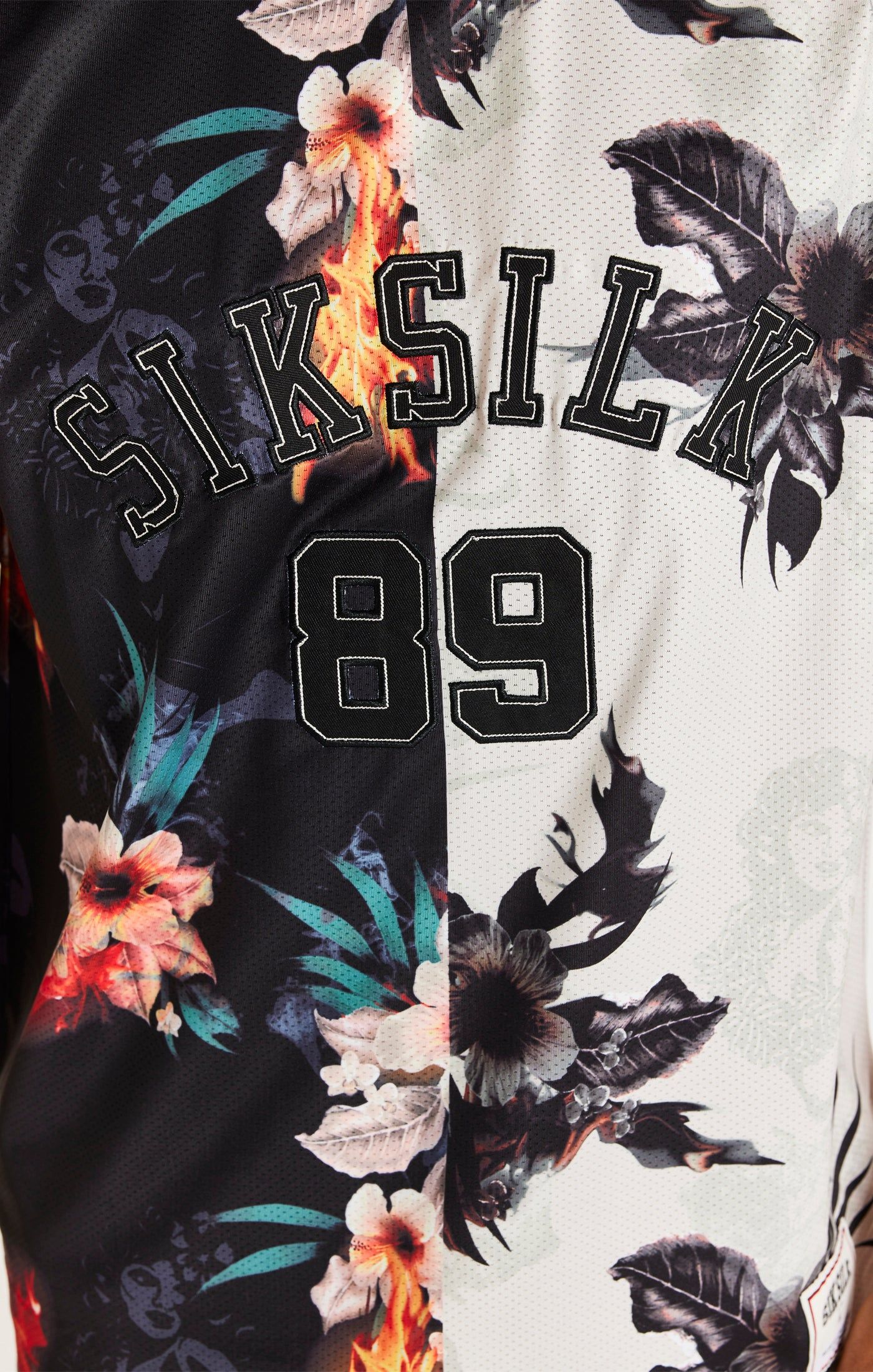 SikSilk Retro Fire Basketball Vest - Black & Ecru sold by Siksilk product image thumbnail 2