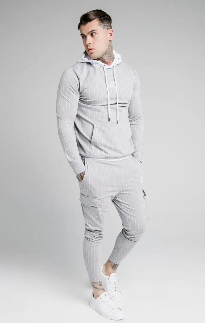 SikSilk Dual Stripe Overhead Hoodie - Grey & White sold by Siksilk product image thumbnail 4