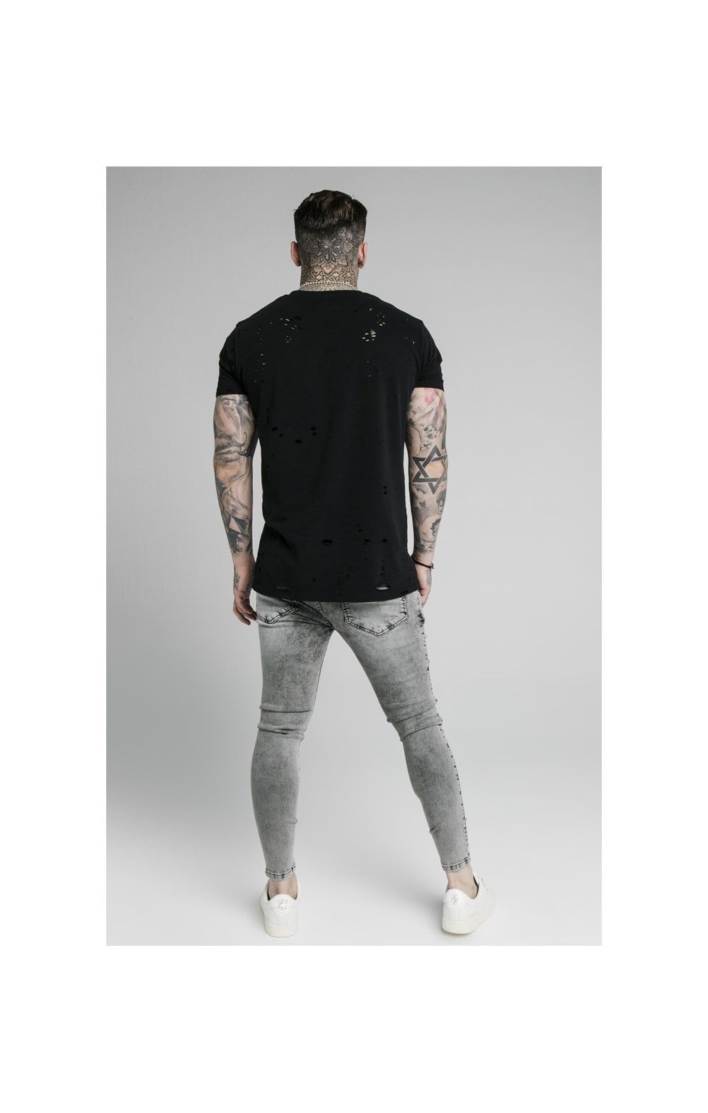SikSilk Skinny Distressed Riot Jeans - Snow Wash sold by Siksilk product image thumbnail 6