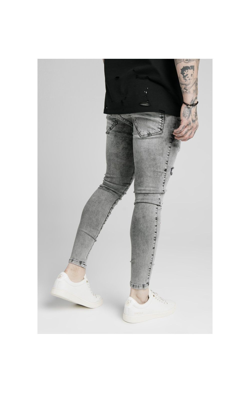 SikSilk Skinny Distressed Riot Jeans - Snow Wash sold by Siksilk product image thumbnail 3