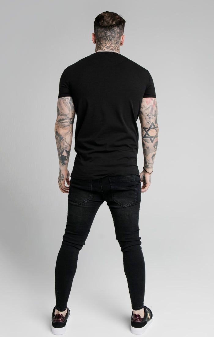 SikSilk Prestige Embroidery Gym Tee - Black sold by Siksilk product image thumbnail 5