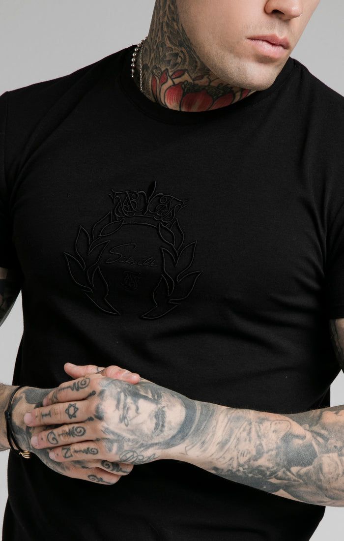 SikSilk Prestige Embroidery Gym Tee - Black sold by Siksilk product image thumbnail 2