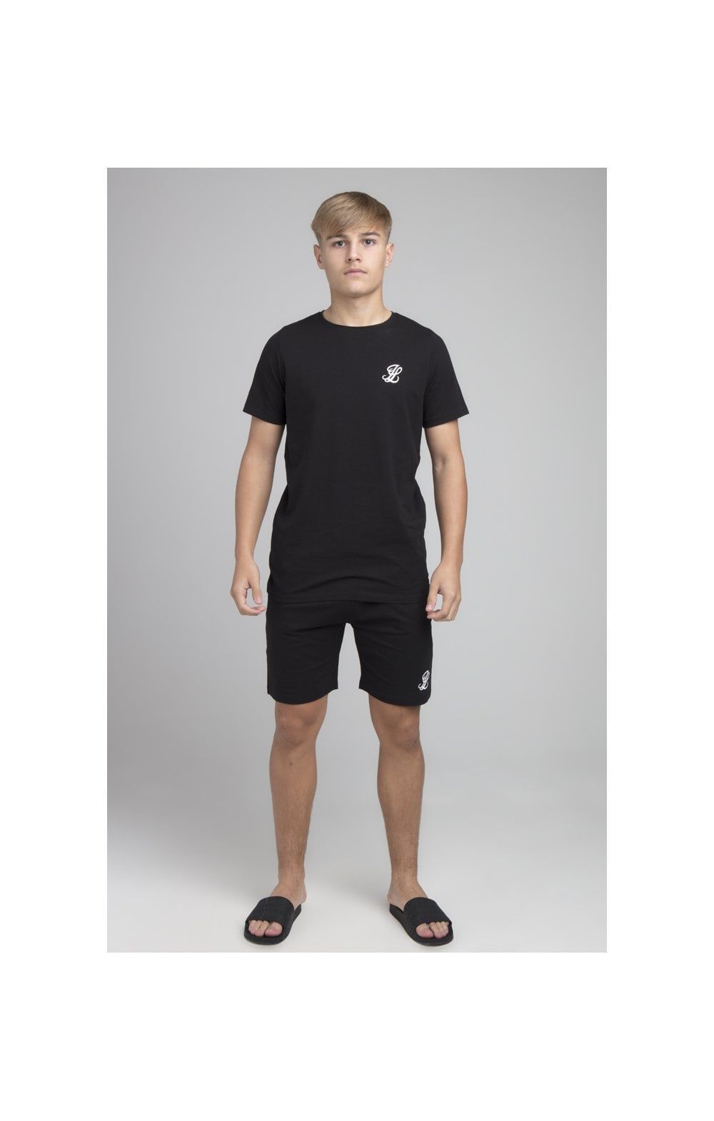 Boys Illusive Black T-Shirt And Short Twin Set sold by Siksilk