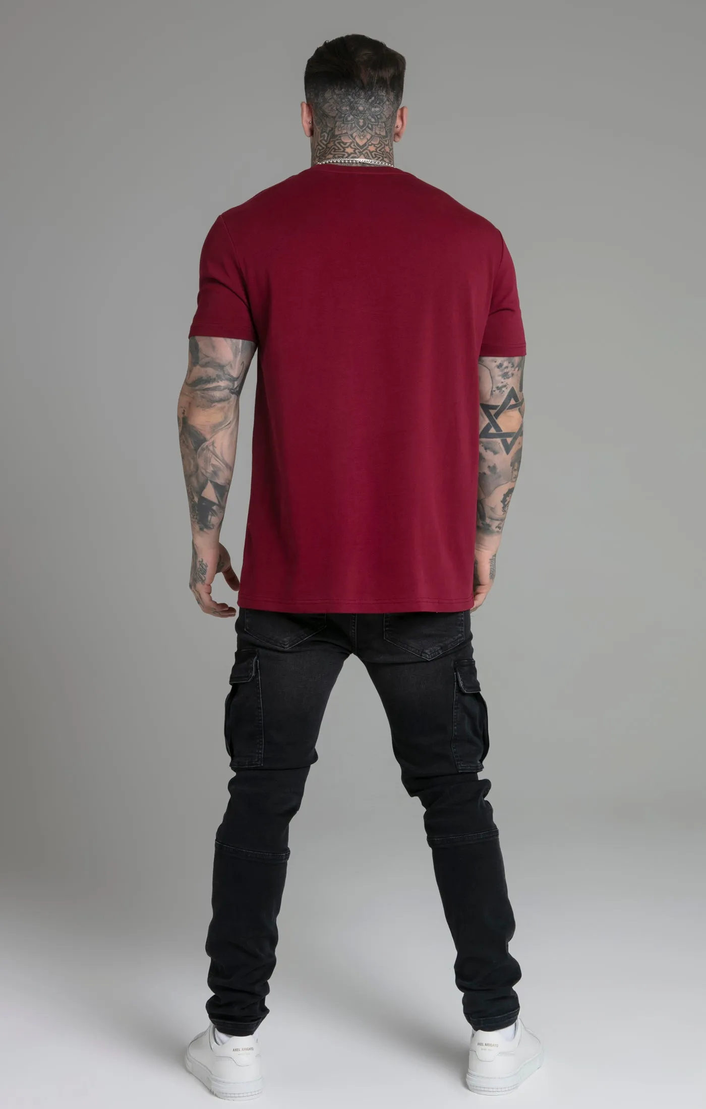 Burgundy Relaxed Fit T-Shirt sold by Siksilk product image thumbnail 5