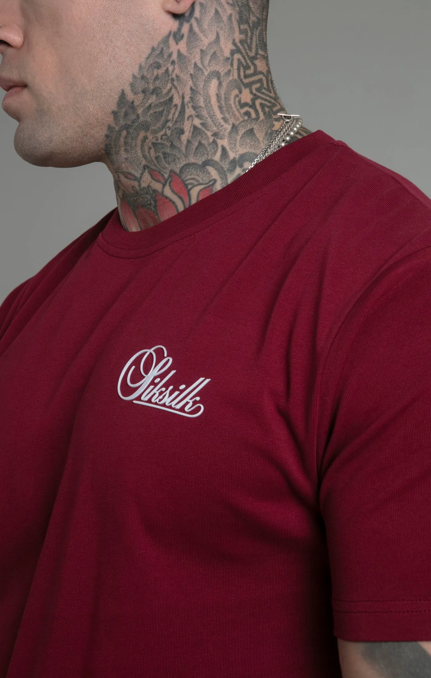 Burgundy Relaxed Fit T-Shirt sold by Siksilk product image thumbnail 3