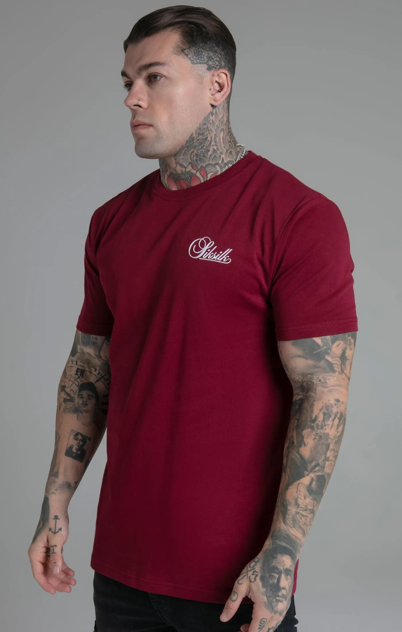 Burgundy Relaxed Fit T-Shirt sold by Siksilk