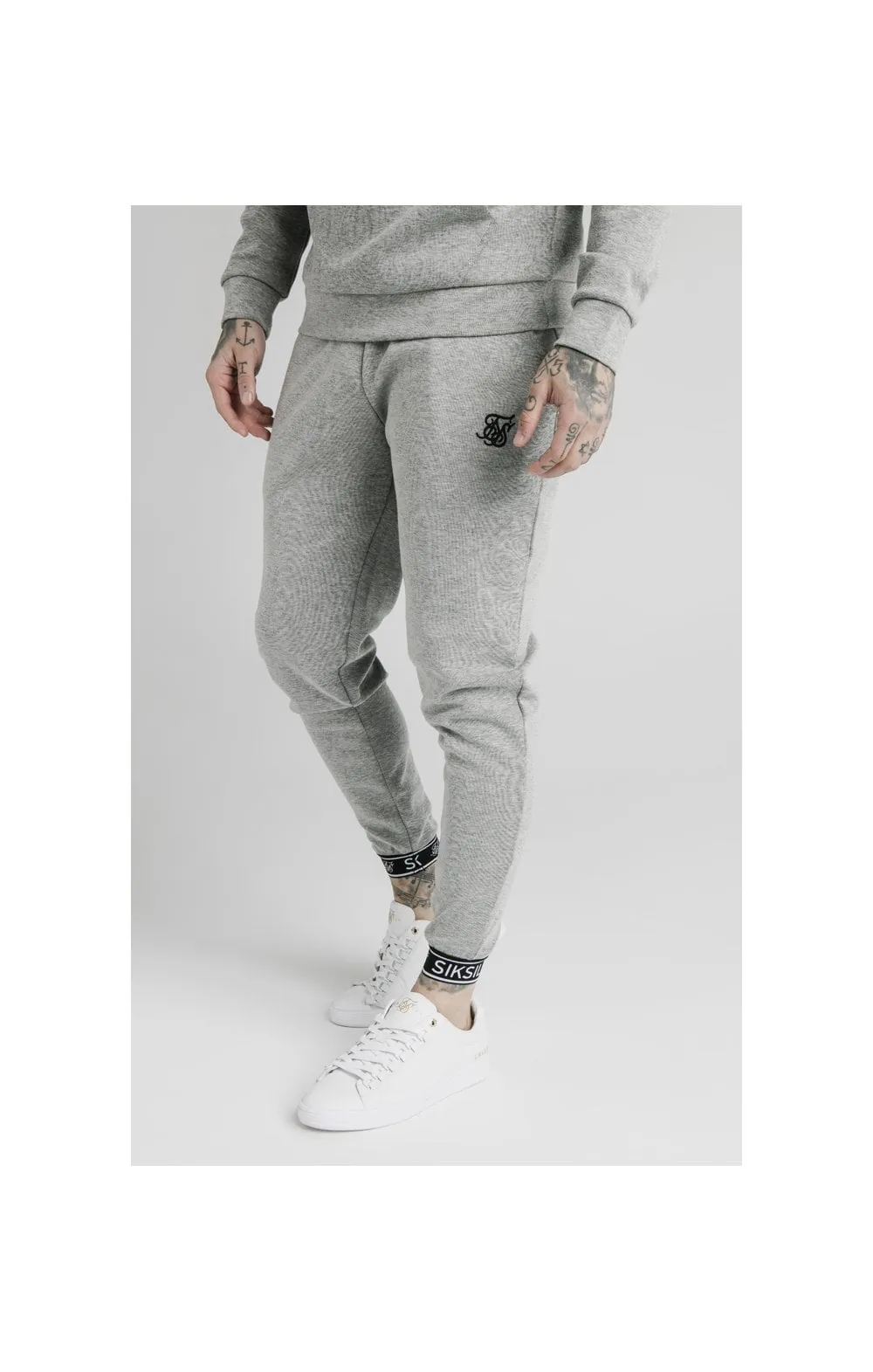 SikSilk Elastic Cuff Jogger - Grey Marl sold by Siksilk product image thumbnail 3