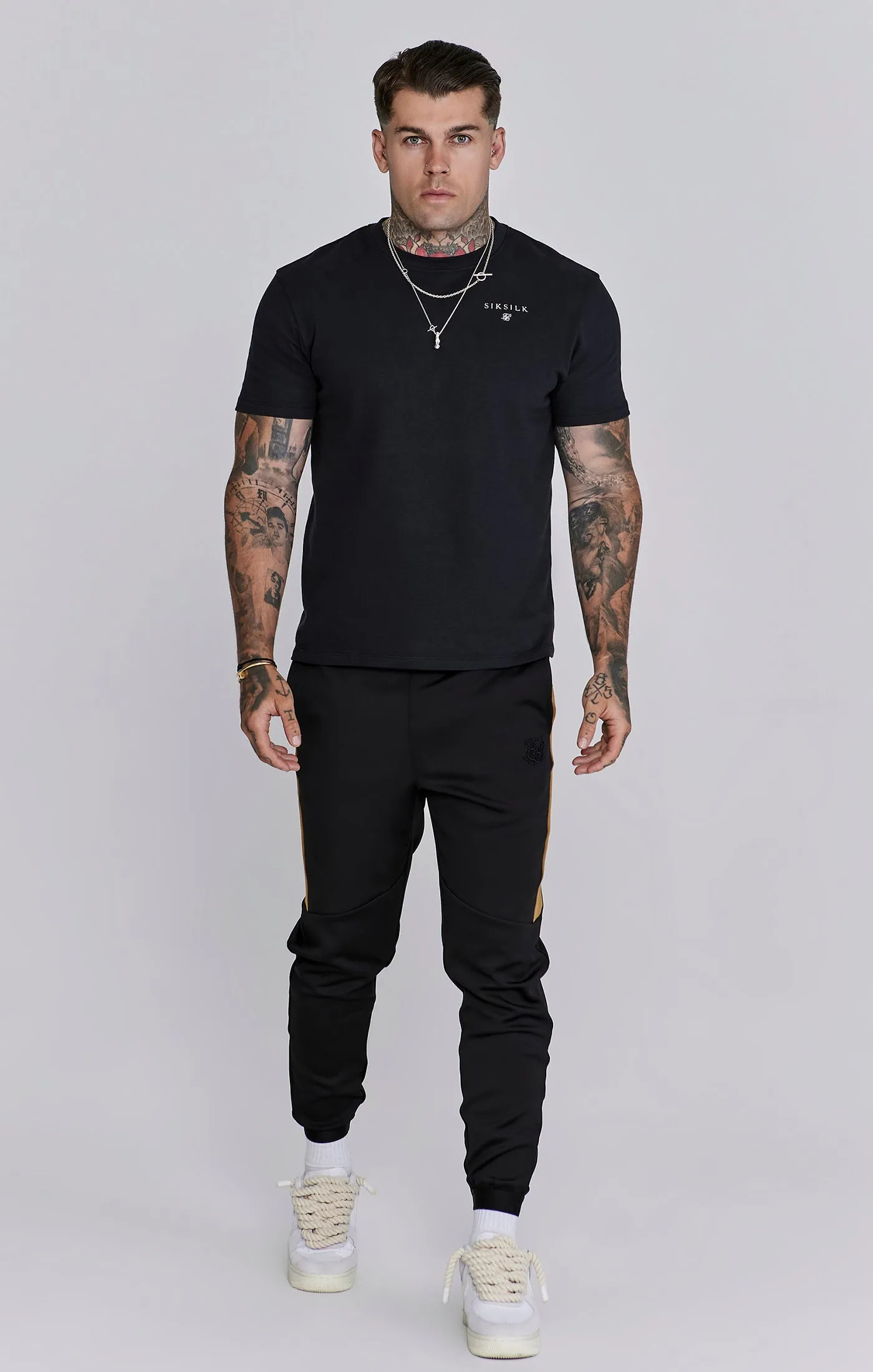 Black Muscle Fit Joggers sold by Siksilk product image thumbnail 2