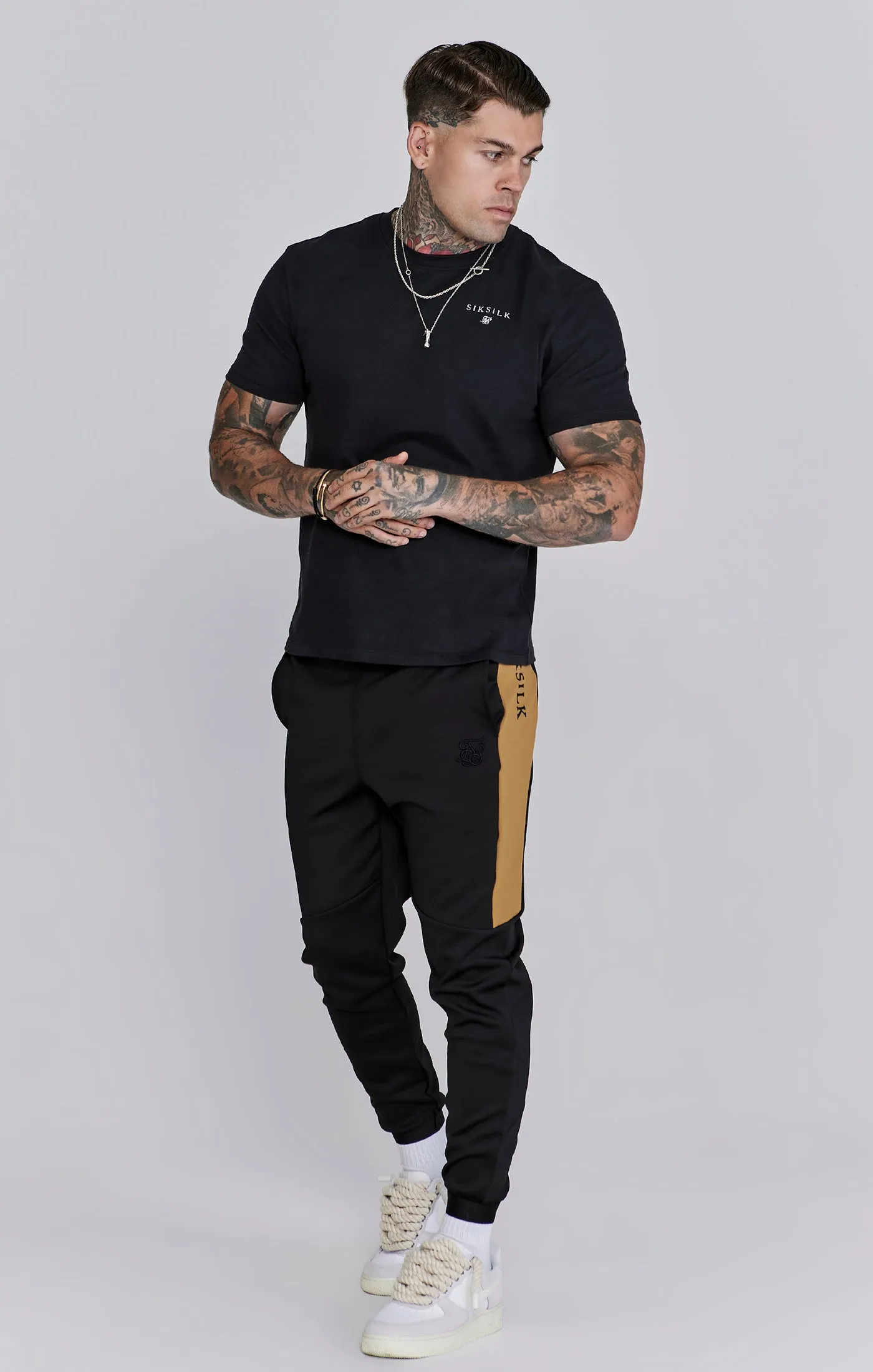 Black Muscle Fit Joggers sold by Siksilk product image thumbnail 4