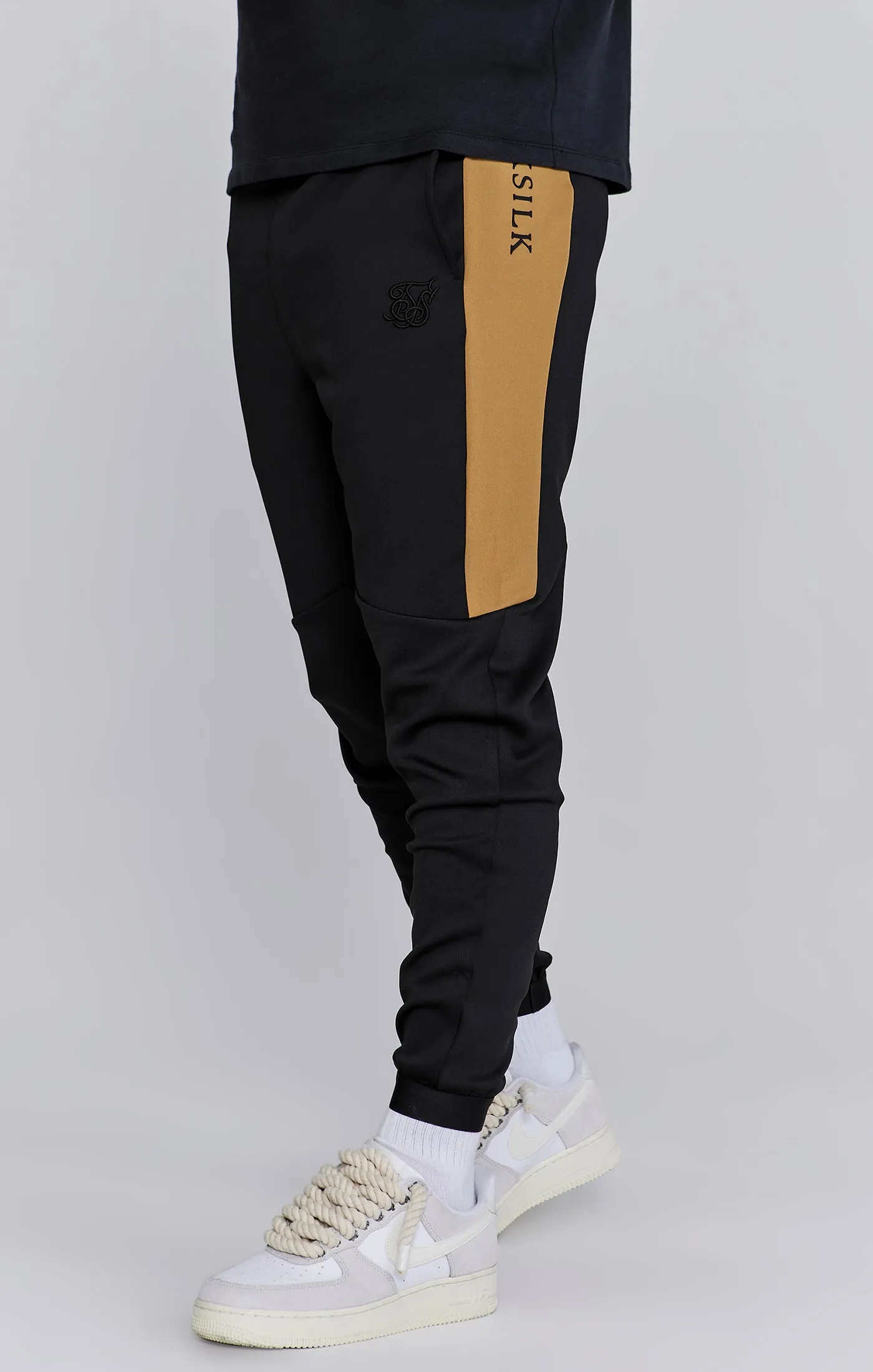 Black Muscle Fit Joggers sold by Siksilk