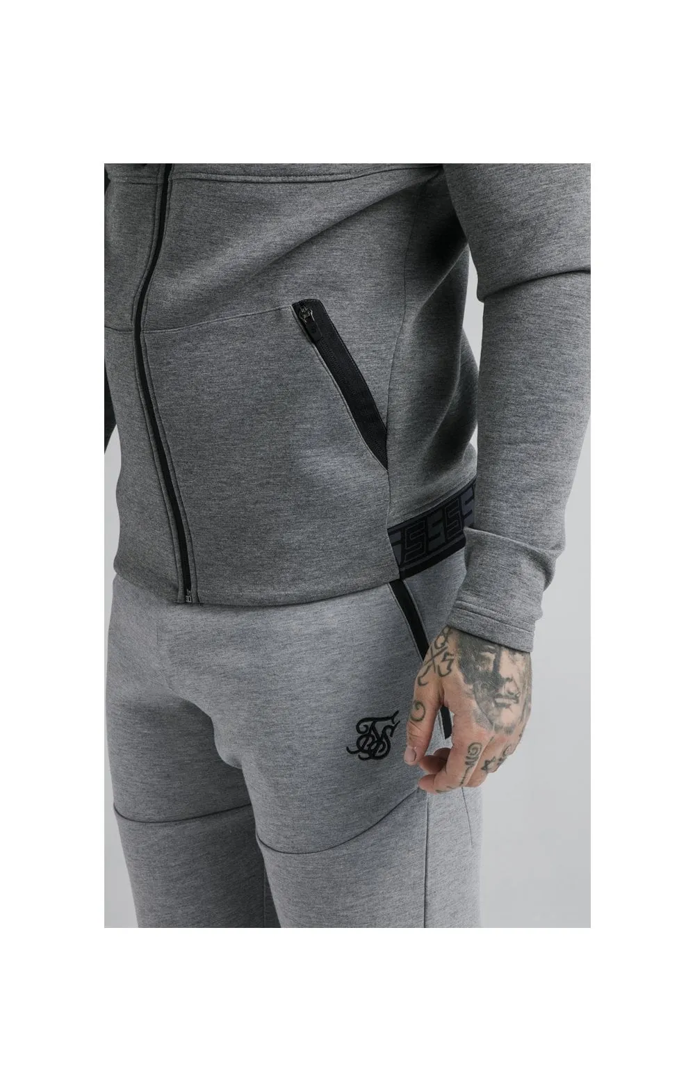 SikSilk Exhibit Zip Through Hoodie - Grey Marl sold by Siksilk product image thumbnail 3