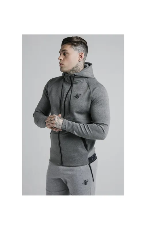 SikSilk Exhibit Zip Through Hoodie - Grey Marl sold by Siksilk