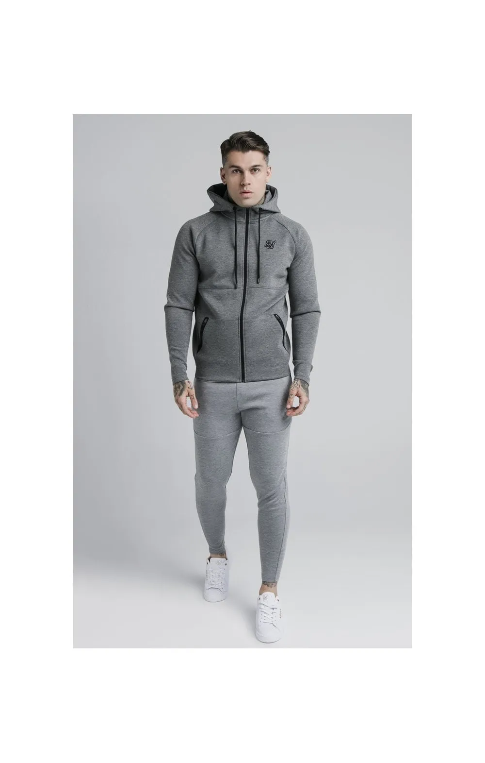SikSilk Exhibit Zip Through Hoodie - Grey Marl sold by Siksilk product image thumbnail 5