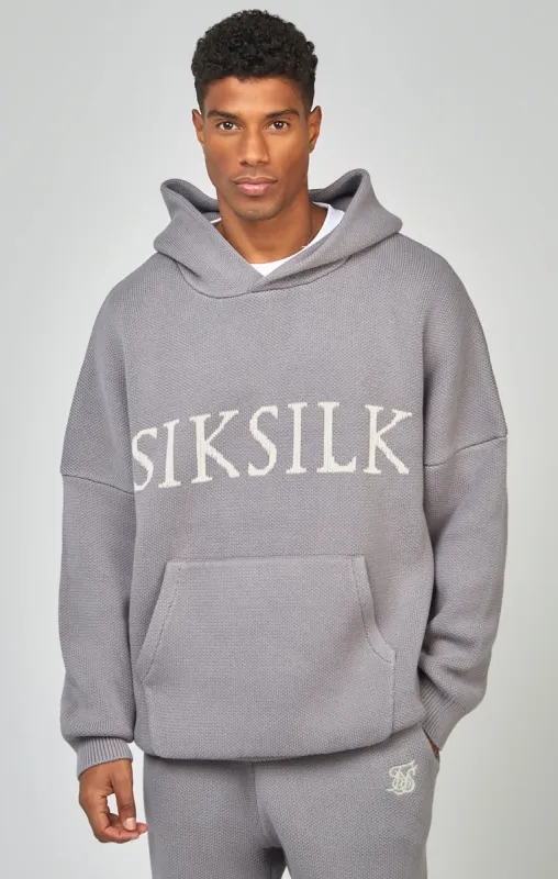 Grey Knitted Oversized Overhead Hoodie sold by Siksilk