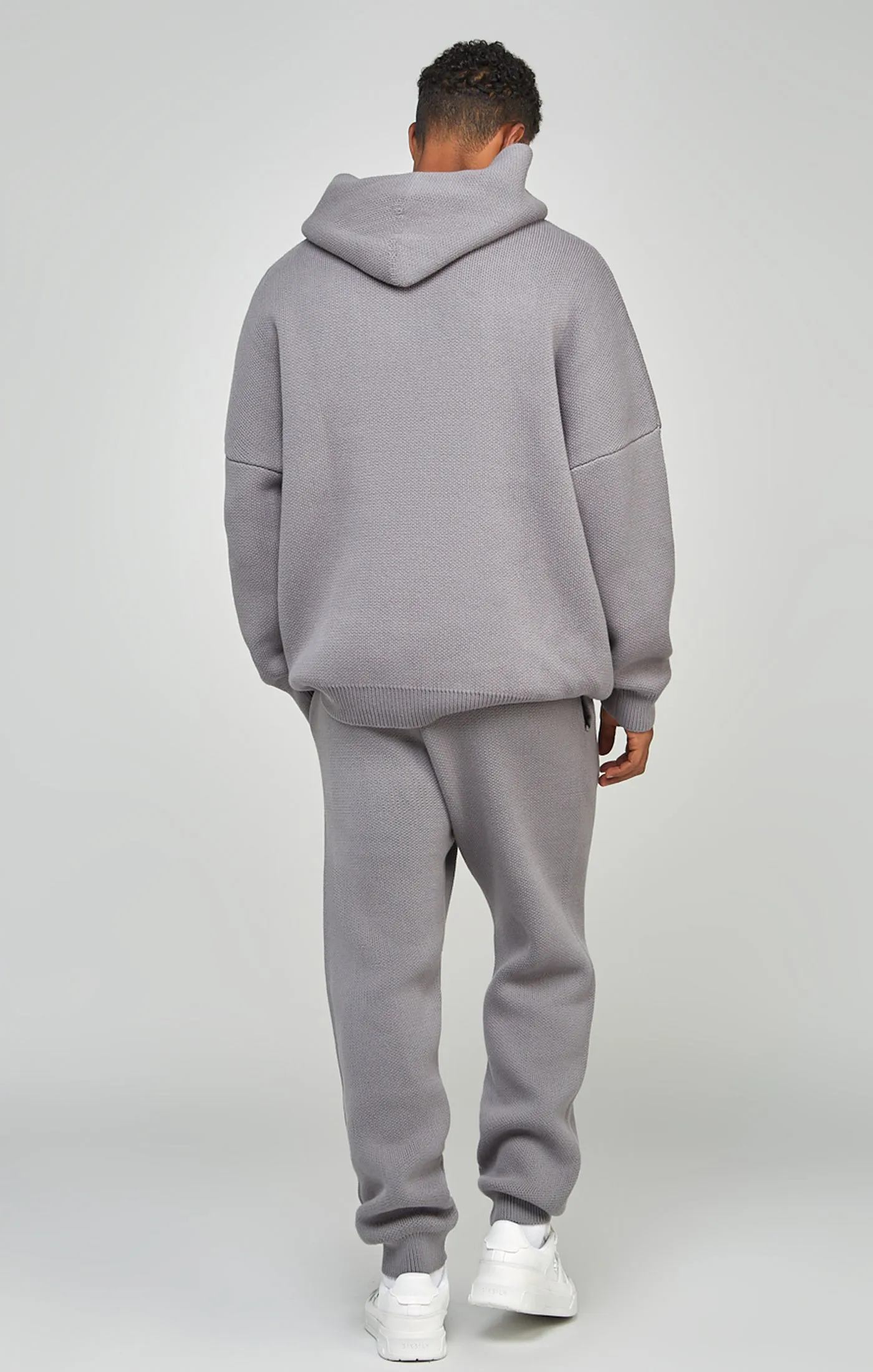 Grey Knitted Oversized Overhead Hoodie sold by Siksilk product image thumbnail 5