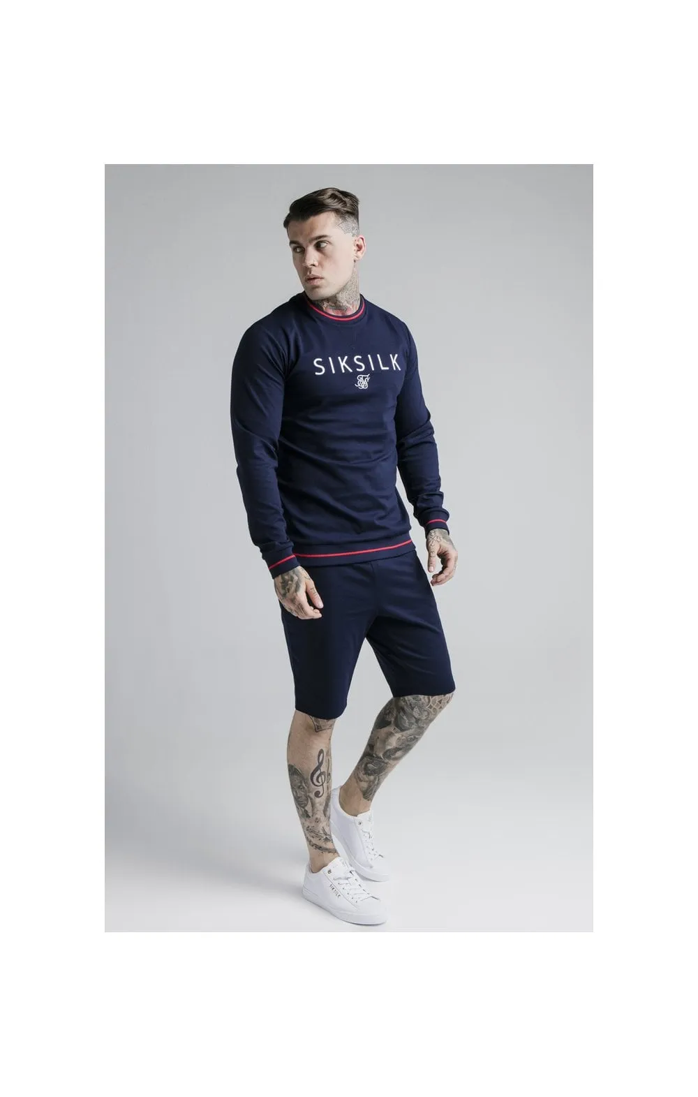 SikSilk Retro Sports Crew Sweat - Navy sold by Siksilk product image thumbnail 5