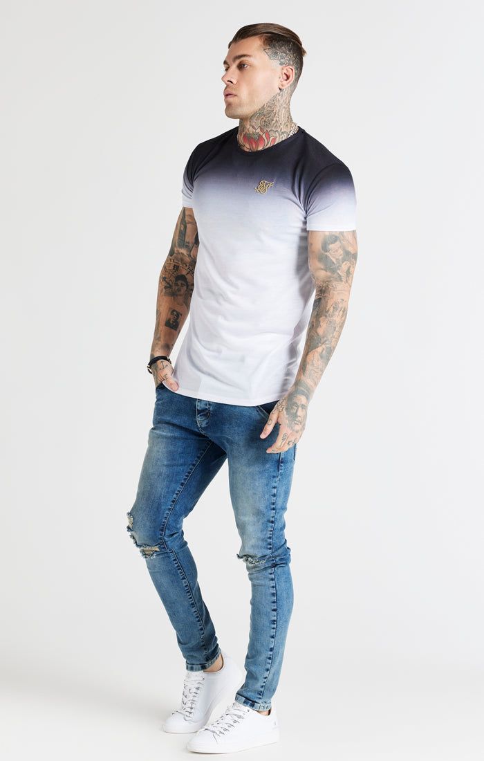 Black Fade Muscle Fit T-Shirt sold by Siksilk product image thumbnail 3