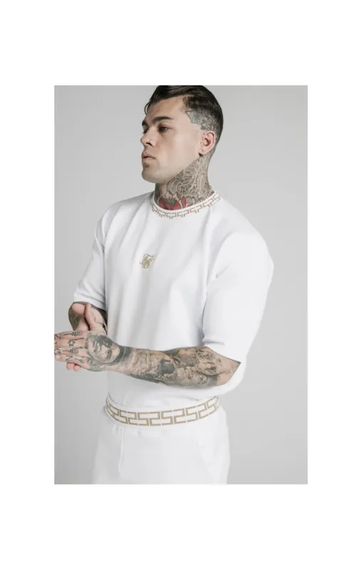 SikSilk S/S Chain Rib Raglan Sweater - White sold by Siksilk
