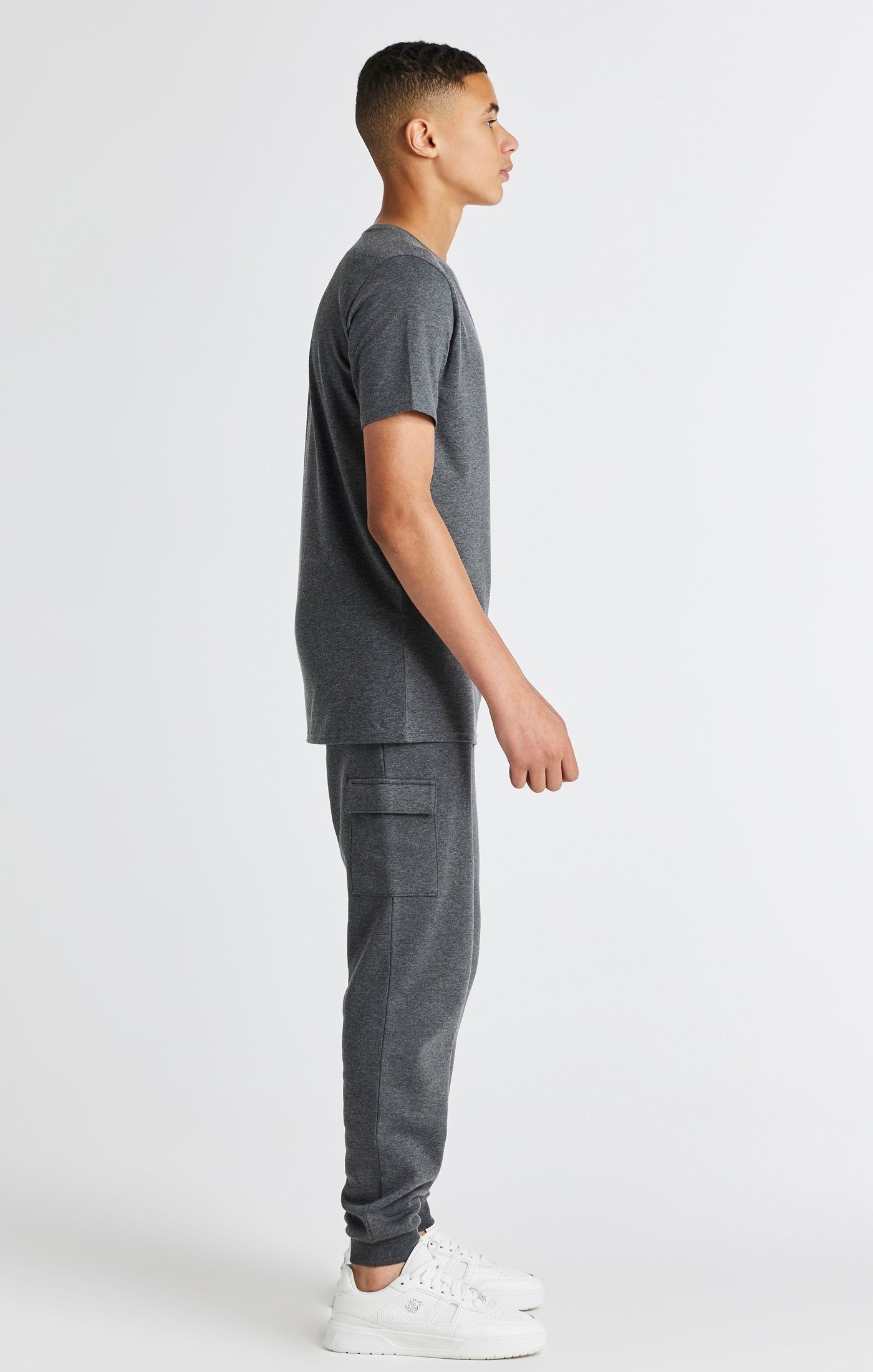 Boys Dark Grey Marl Short Sleeve T-Shirt sold by Siksilk product image thumbnail 4