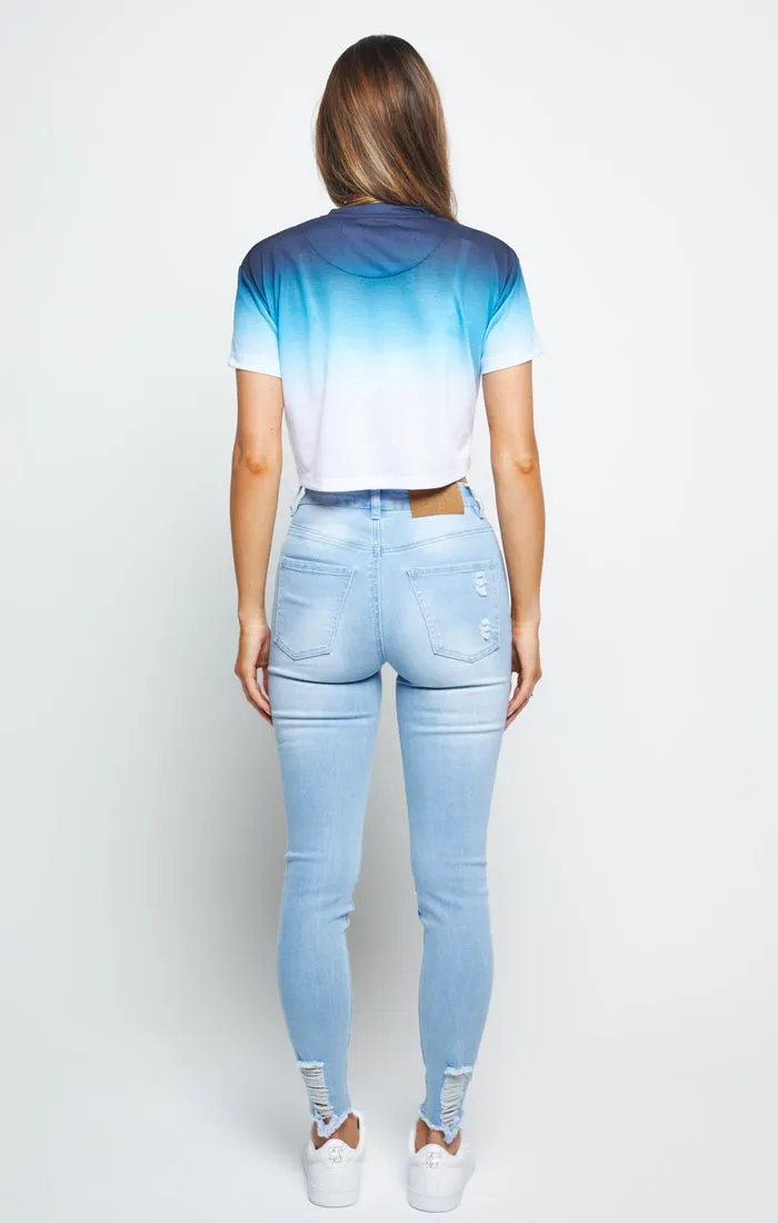 SikSilk High Fade Crop Tee - Black & Teal sold by Siksilk product image thumbnail 5