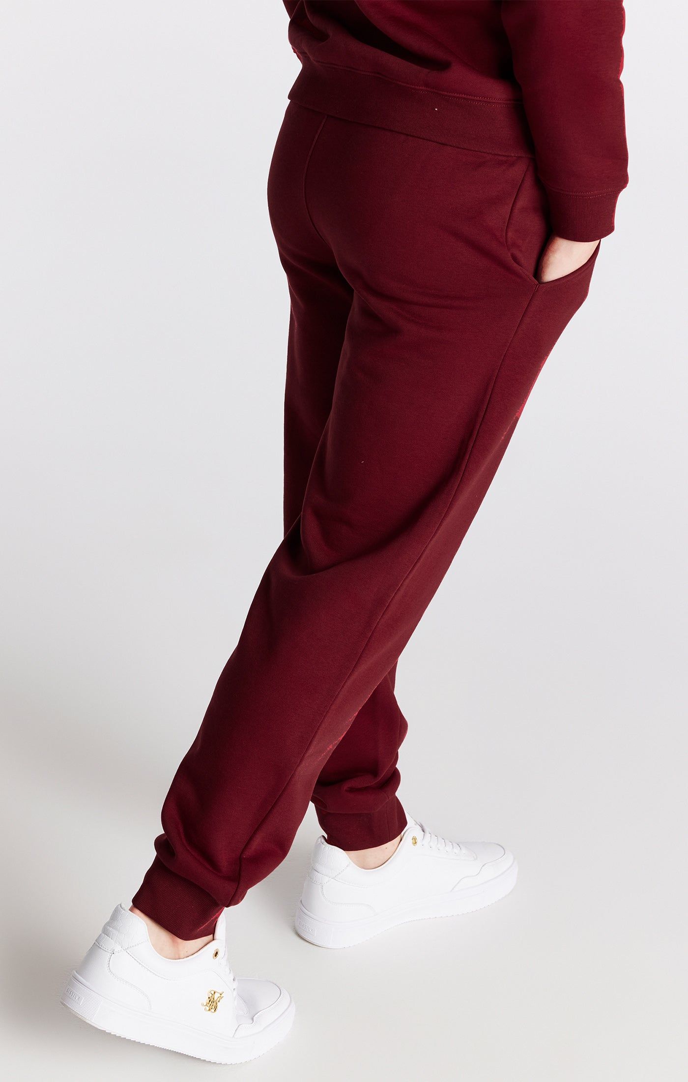 Boys Burgundy Essentials Cuffed Jogger sold by Siksilk product image thumbnail 3