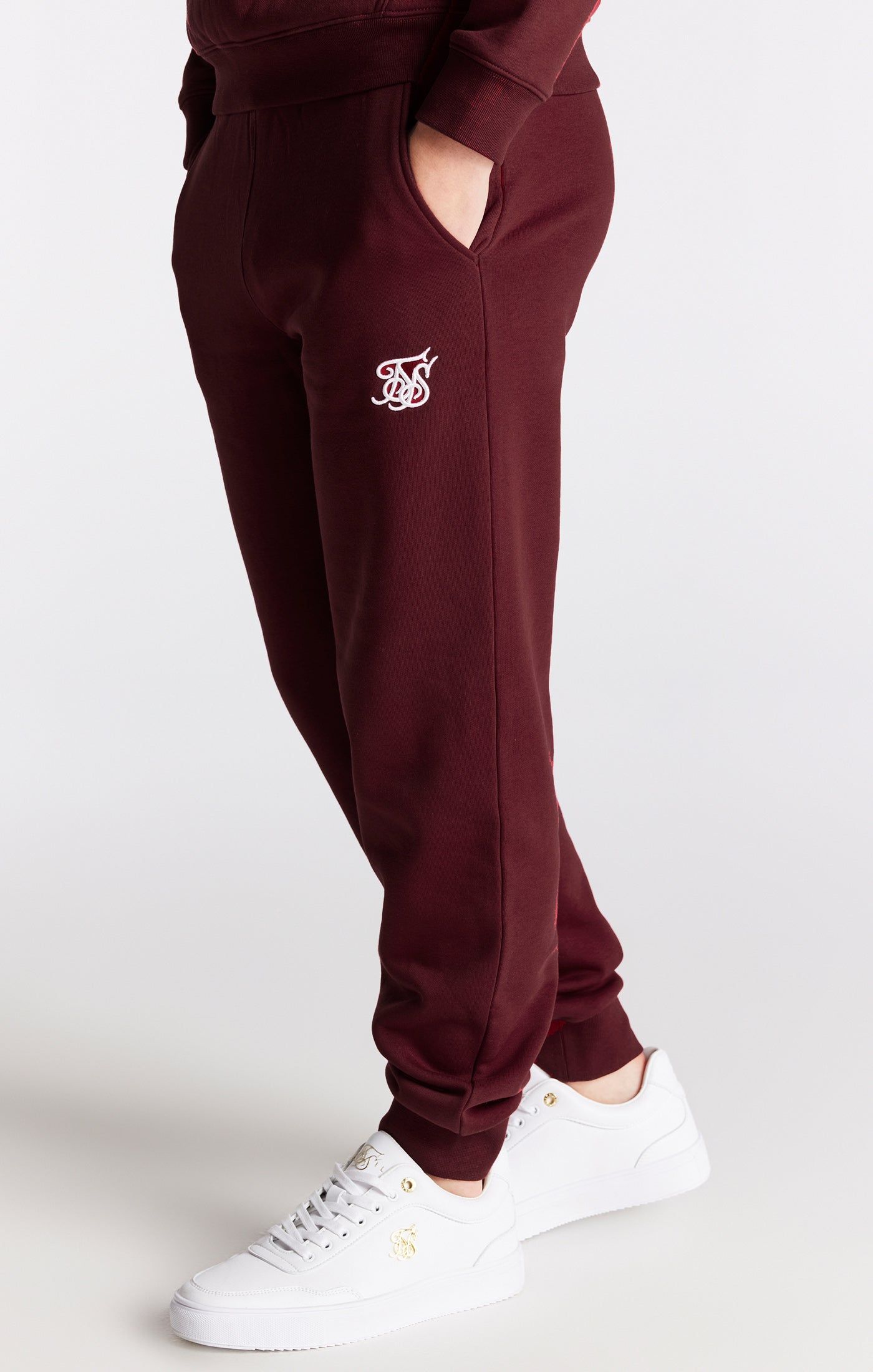 Boys Burgundy Essentials Cuffed Jogger sold by Siksilk product image thumbnail 2