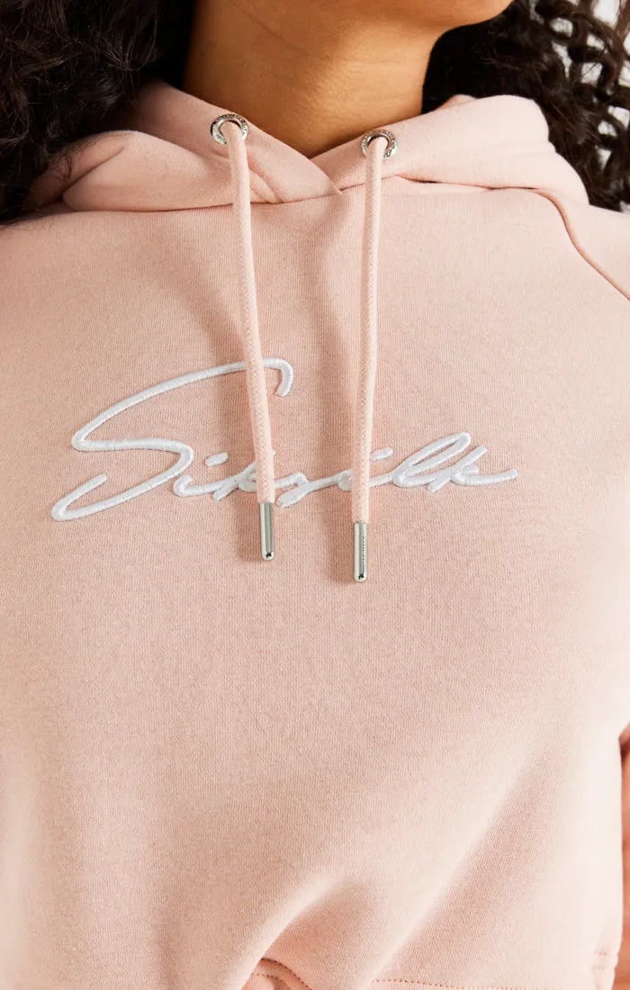 Pink Essential Cropped Hoodie sold by Siksilk product image thumbnail 3