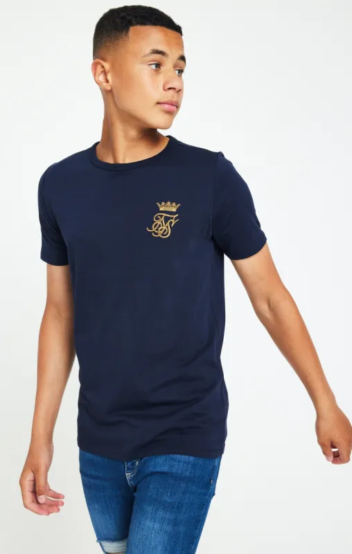 Boys Messi x SikSilk Navy Logo T-Shirt sold by Siksilk