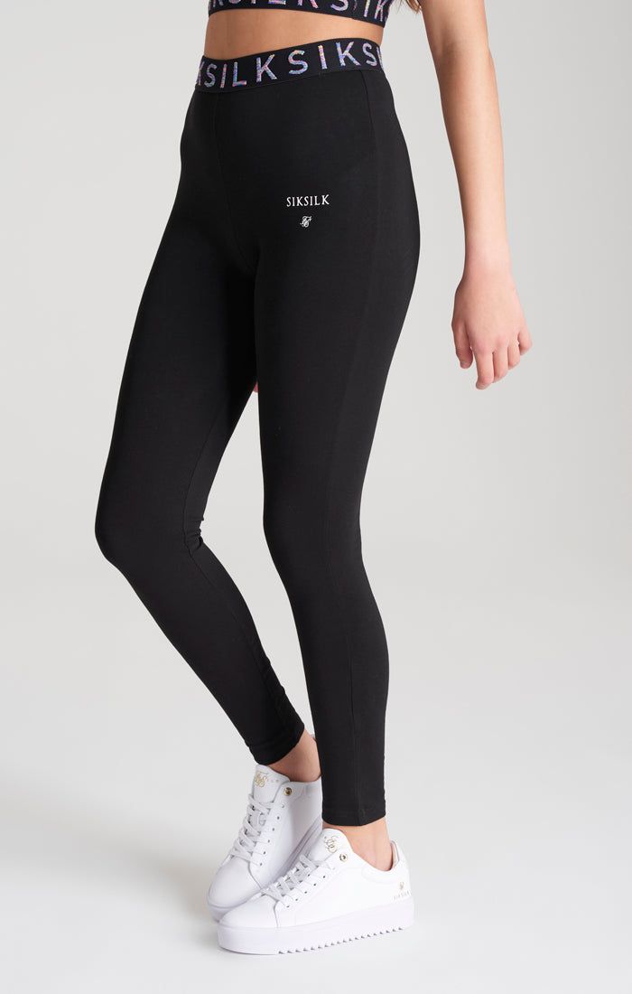 Girls Black Taped Legging sold by Siksilk