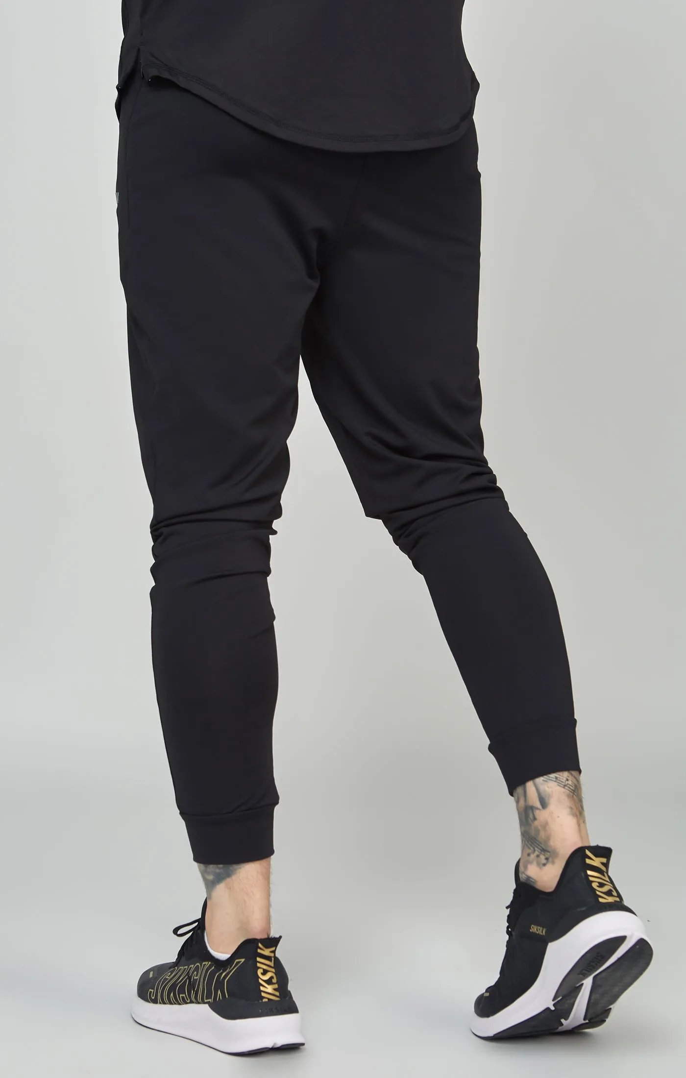 Black Sports Muscle Fit Track Pant sold by Siksilk product image thumbnail 4