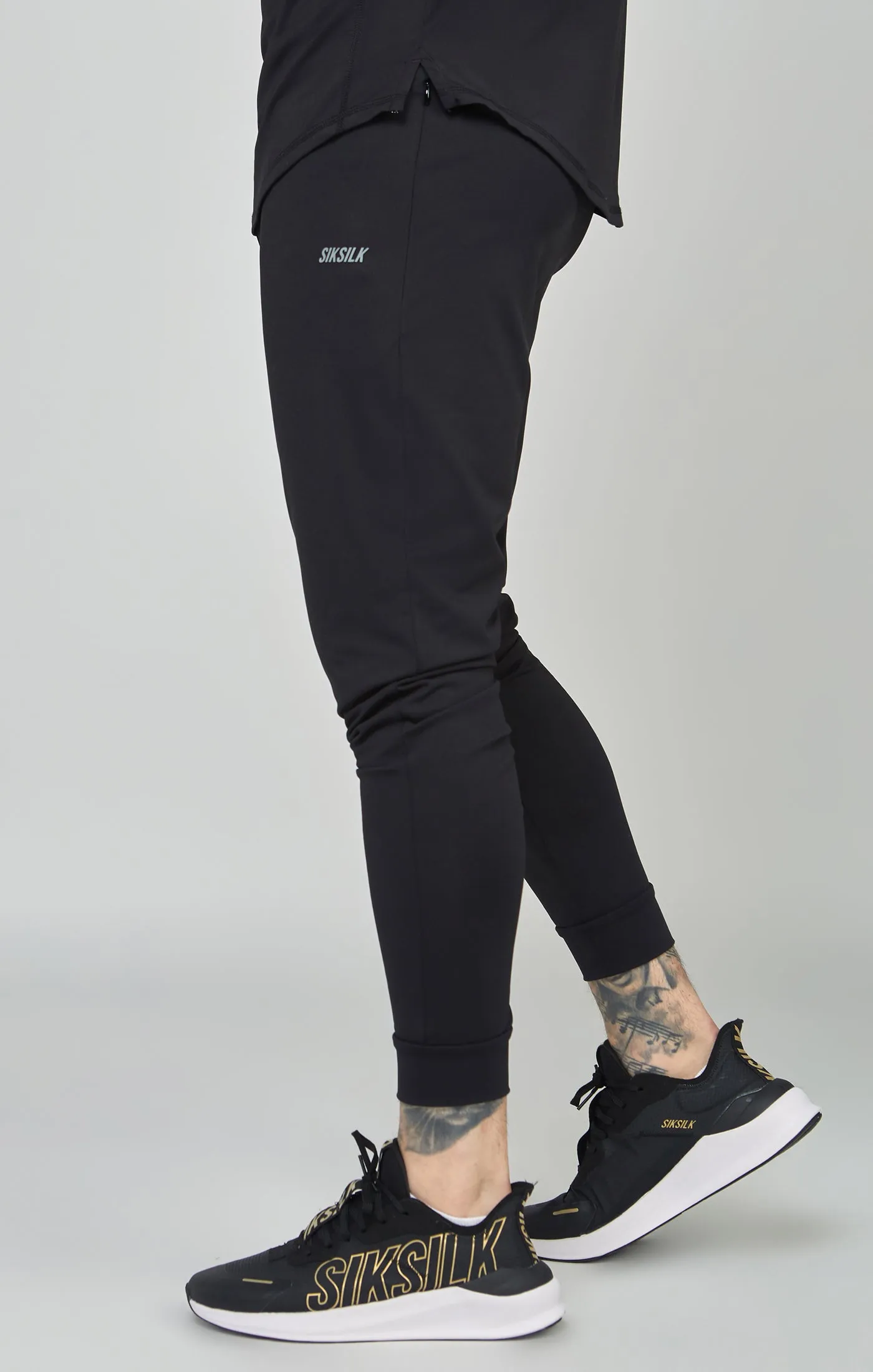 Black Sports Muscle Fit Track Pant sold by Siksilk product image thumbnail 2